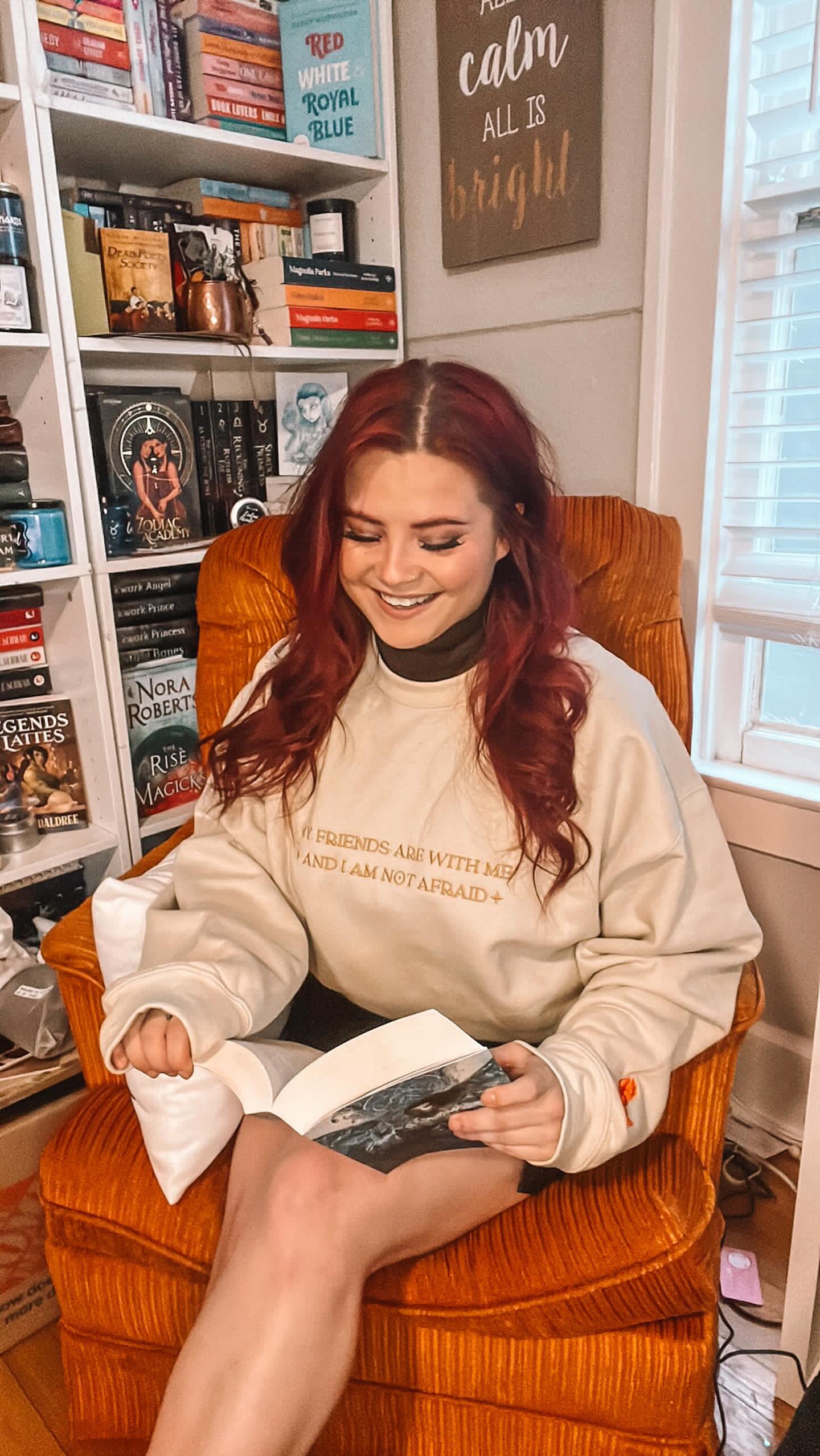 MY FRIENDS ARE WITH ME EMBROIDERED CREWNECK