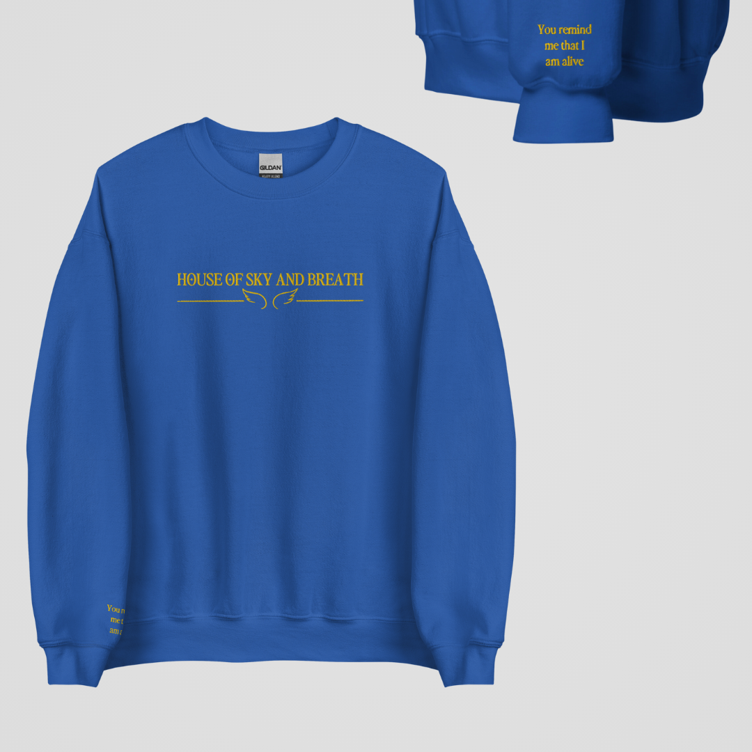 SARAH J MAAS BOOKS EMBROIDERED CREWNECKS