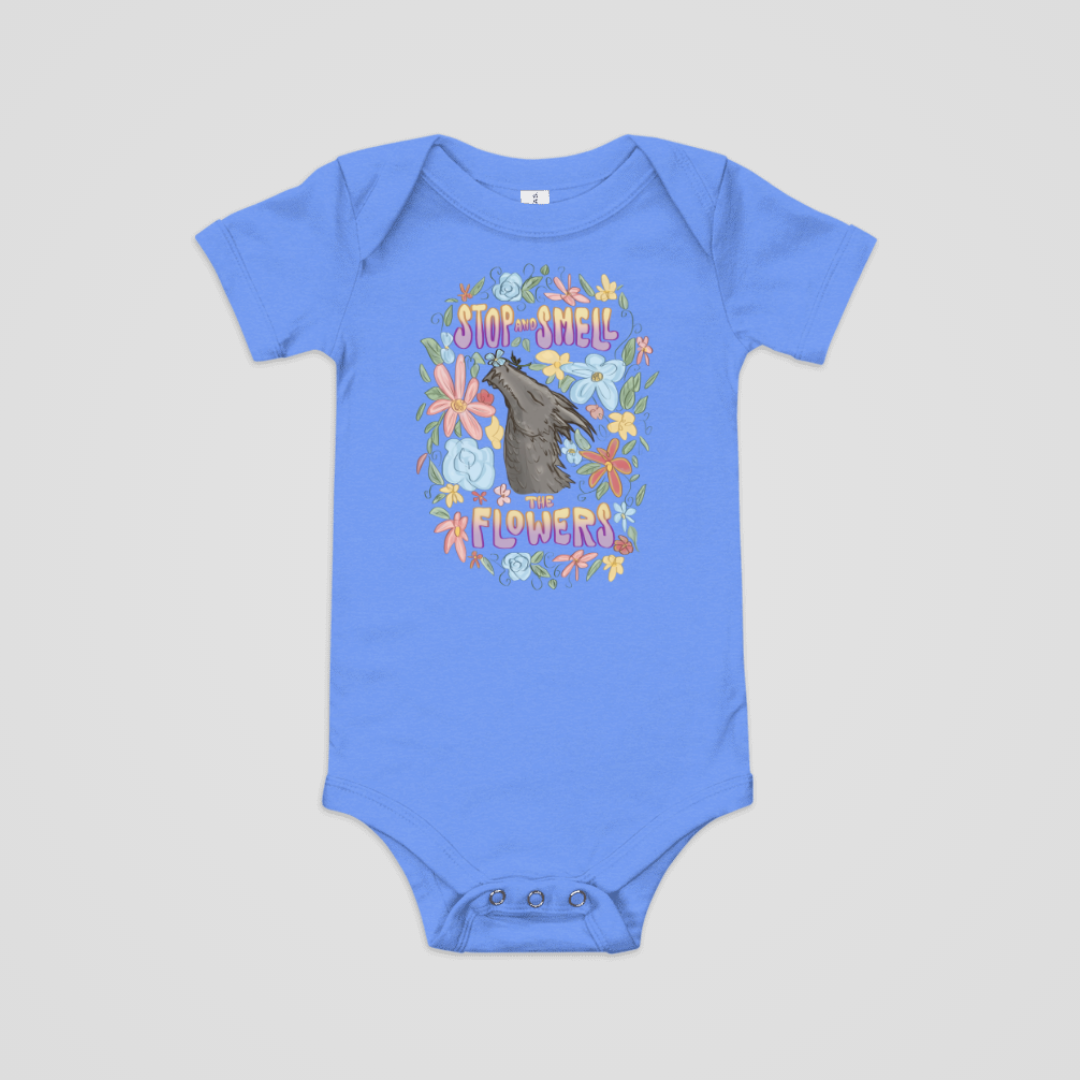 SMELL THE FLOWERS BABY ONESIE