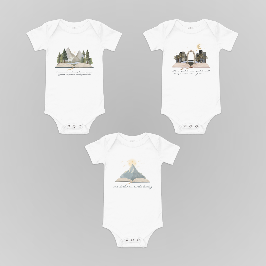 SARAH J MAAS BOOK WORLDS BABY ONESIES