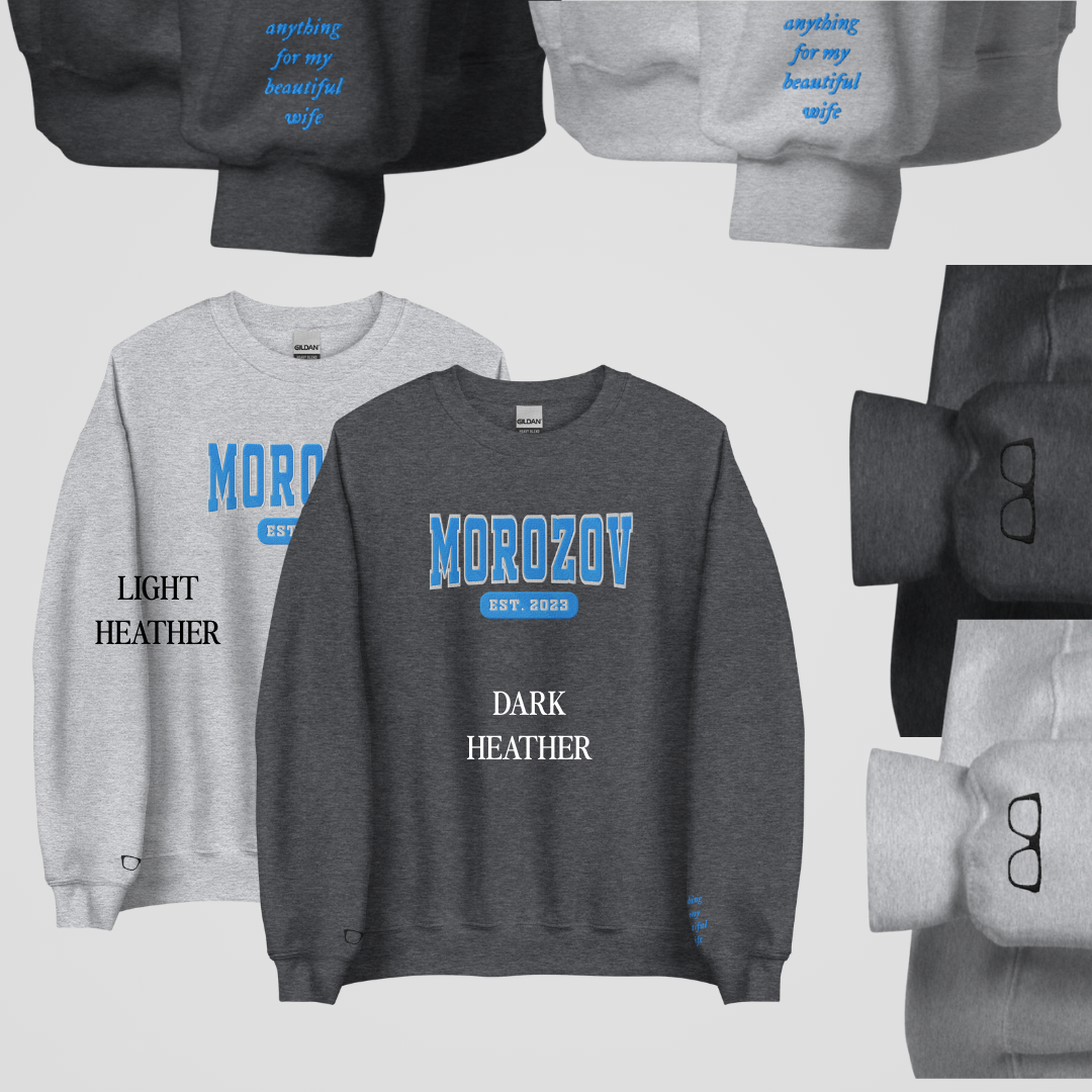 BRATVA COLLEGIATE EMBROIDERED CREWNECKS *KIRILL x SASHA EDITION
