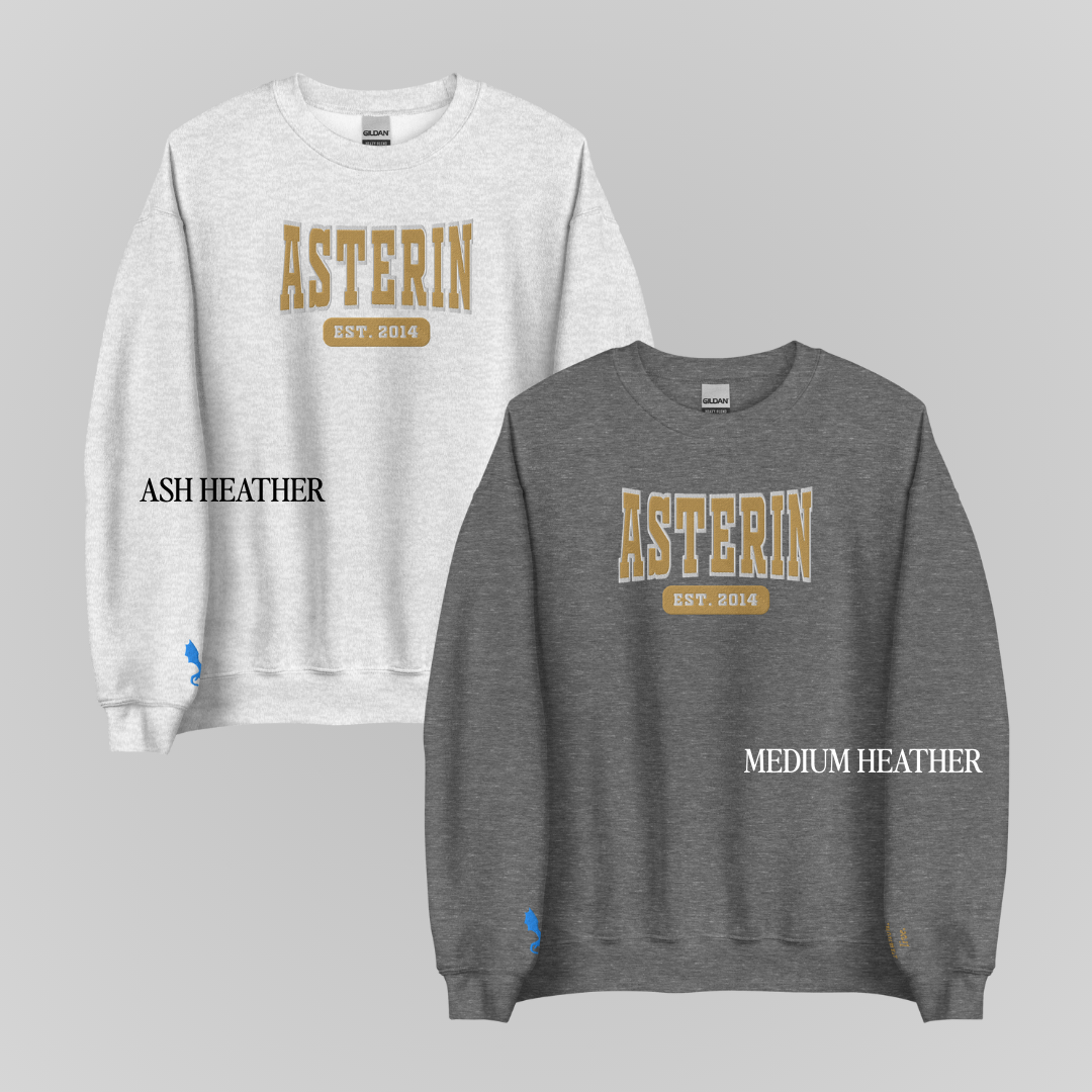THRONE OF GLASS COLLEGIATE EMBROIDERED CREWNECKS *ASTERIN BLACKBEAK EDITION