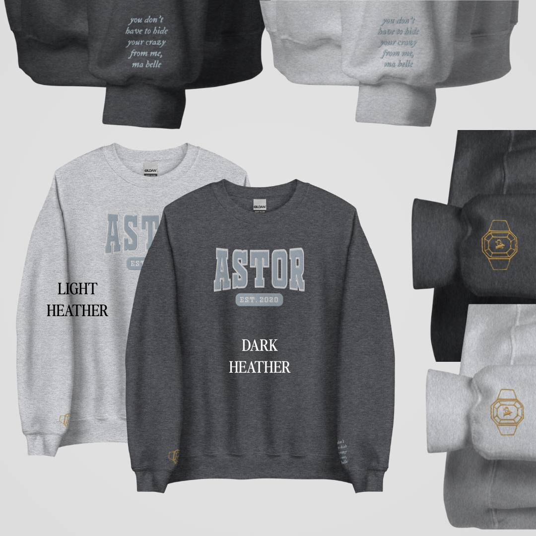 ROYAL ELITE COLLEGIATE EMBROIDERED CREWNECKS *RONAN x TEAL EDITION