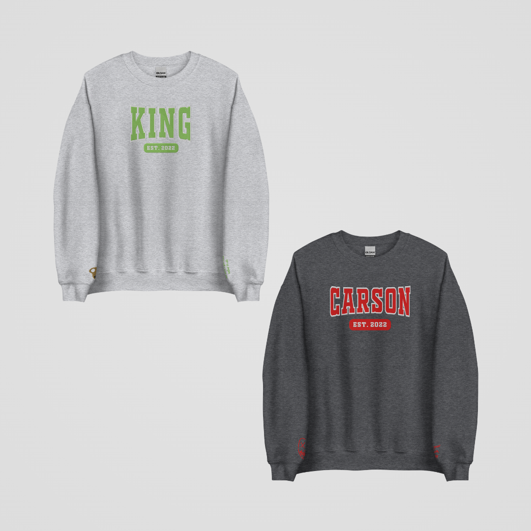 LEGACY OF GODS COLLEGIATE EMBROIDERED CREWNECKS *KILLIAN x GLYNDON EDITION