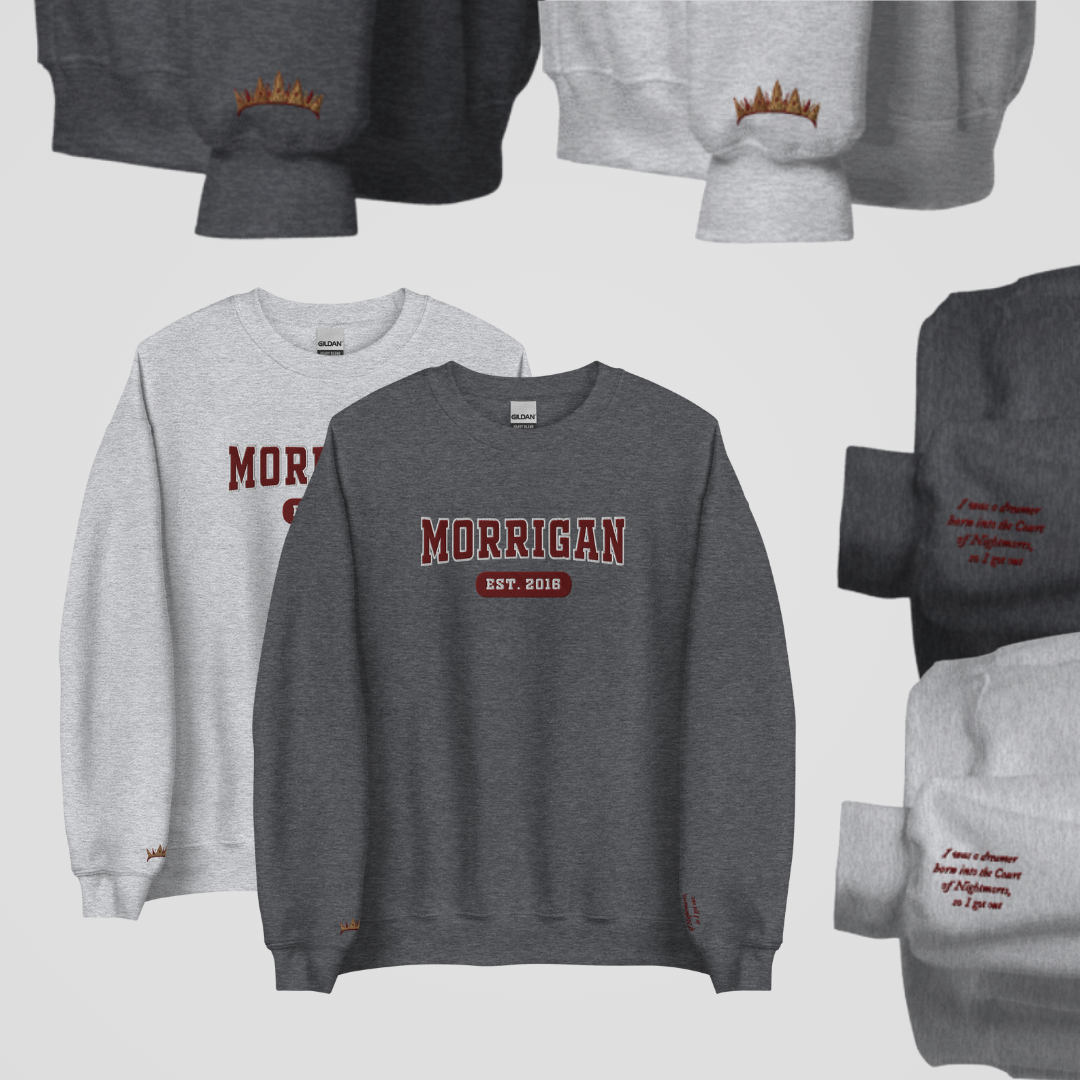SJM COLLEGIATE EMBROIDERED CREWNECK *ACOTAR FEMALE LEADS EDITION