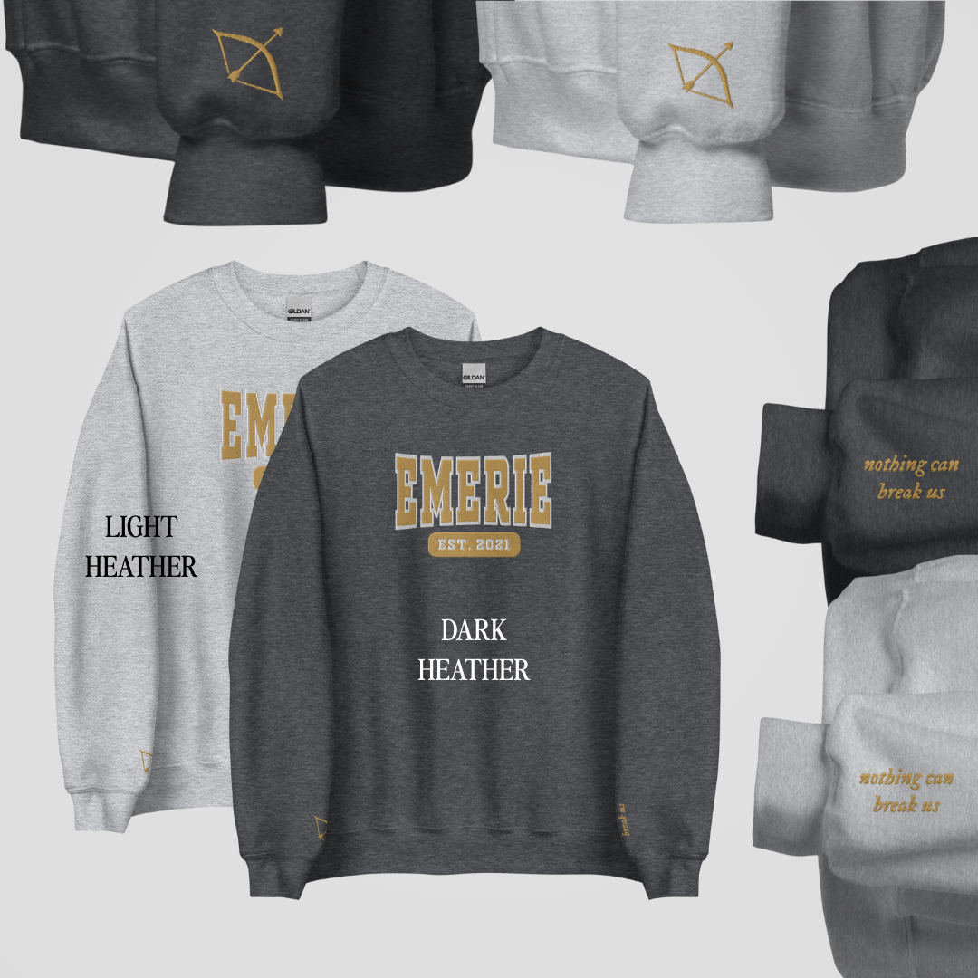 ACOTAR COLLEGIATE EMBROIDERED CREWNECKS *EMERIE x MORRIGAN EDITION