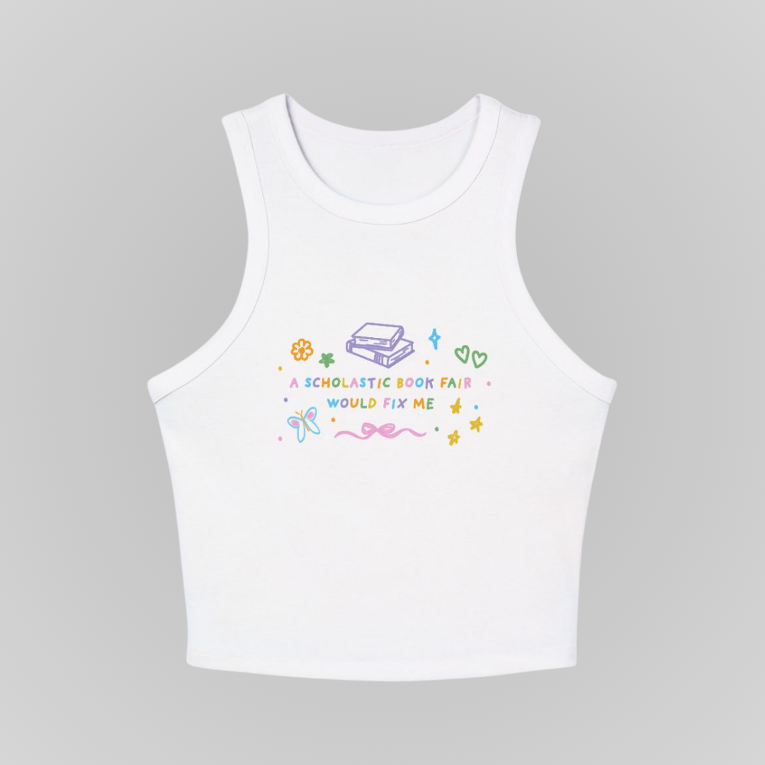 SCHOLASTIC BOOK FAIR RACERBACK TANK
