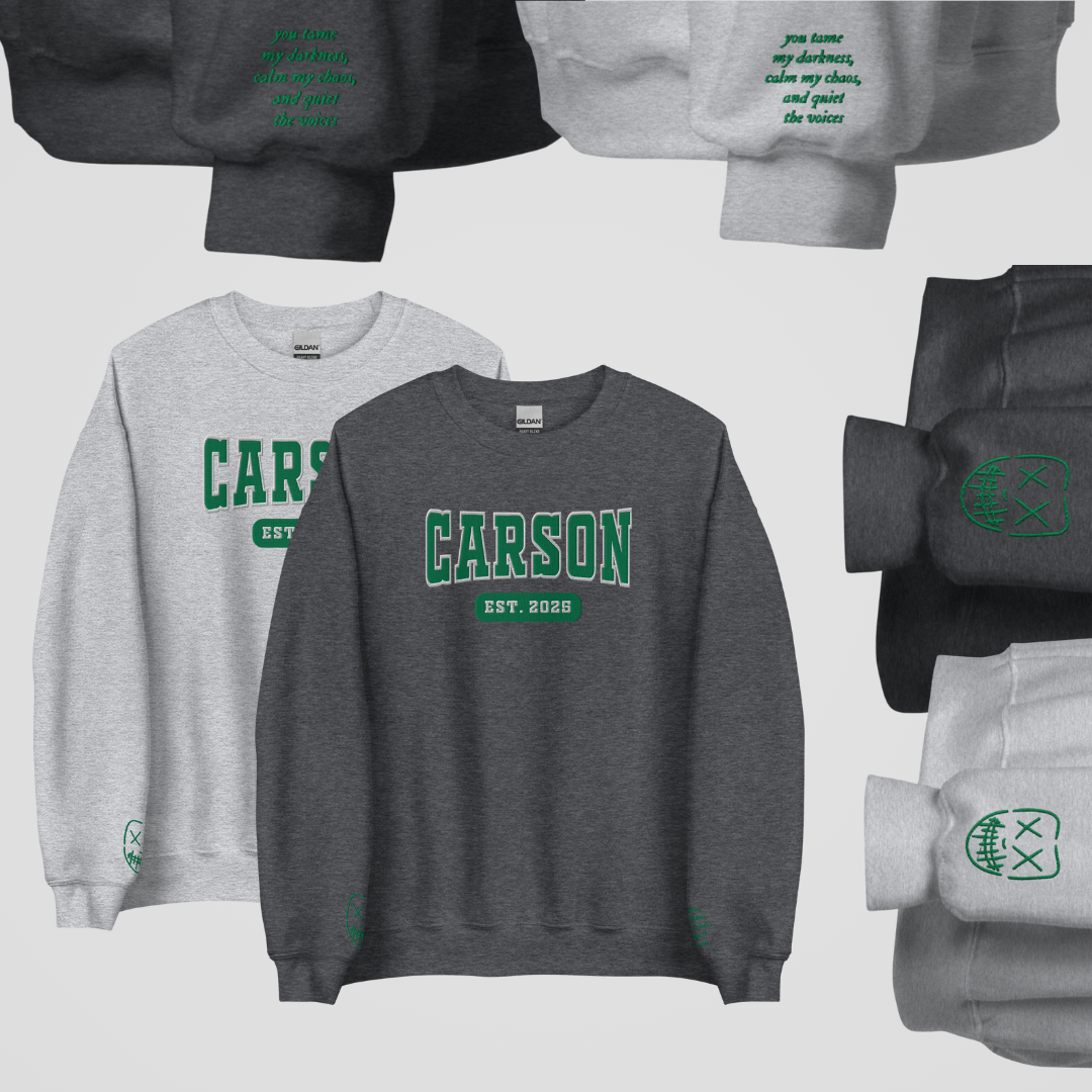 COLLEGIATE EMBROIDERED CREWNECK *HEATHENS x LEGACY OF GODS EDITION