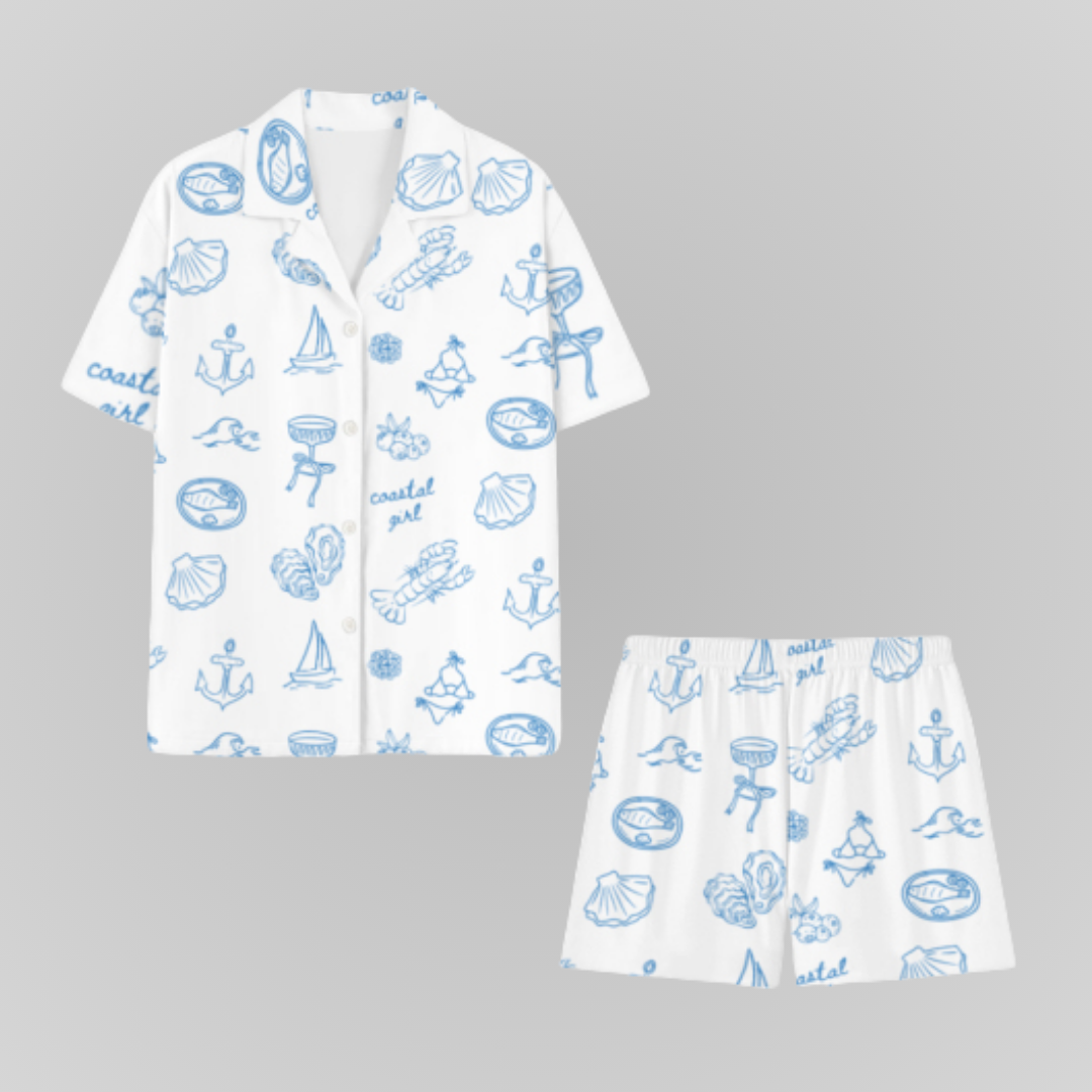 COASTAL GIRL PAJAMA SHORTS SETS