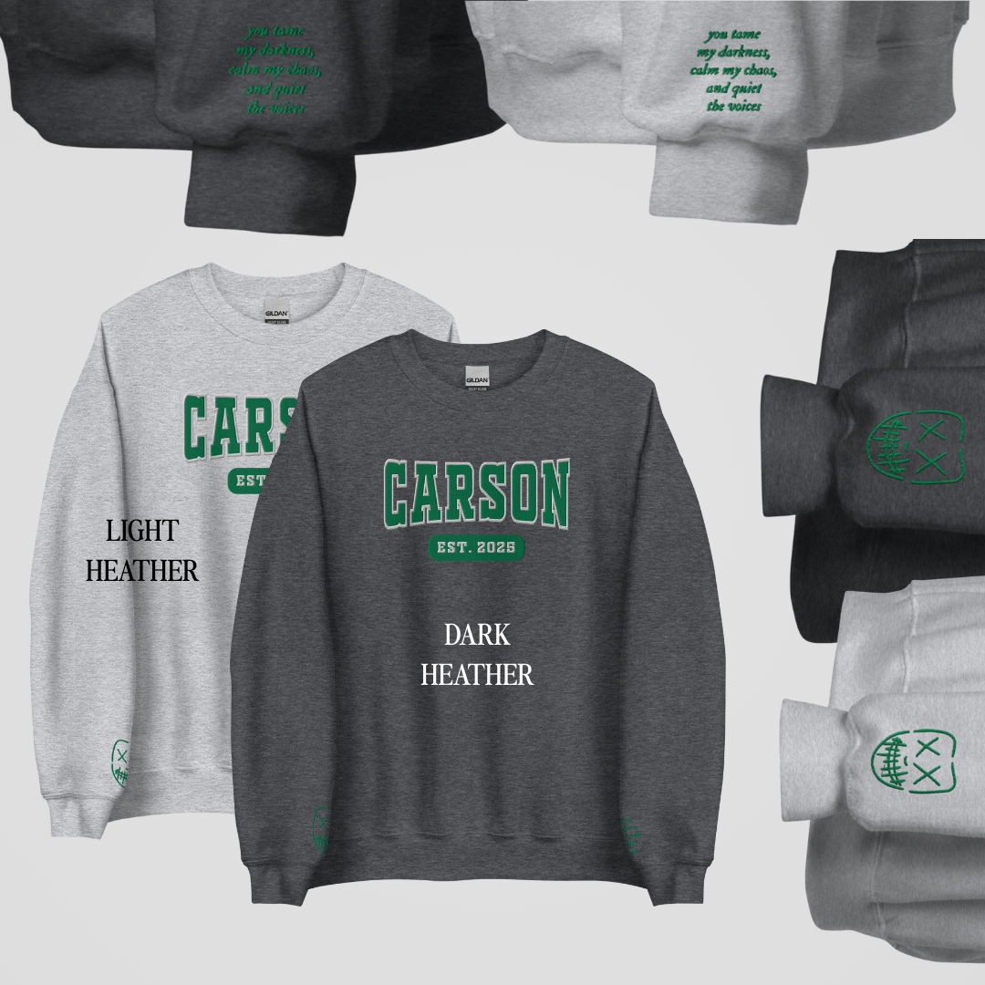 LEGACY OF GODS COLLEGIATE EMBROIDERED CREWNECK *GARETH CARSON EDITION