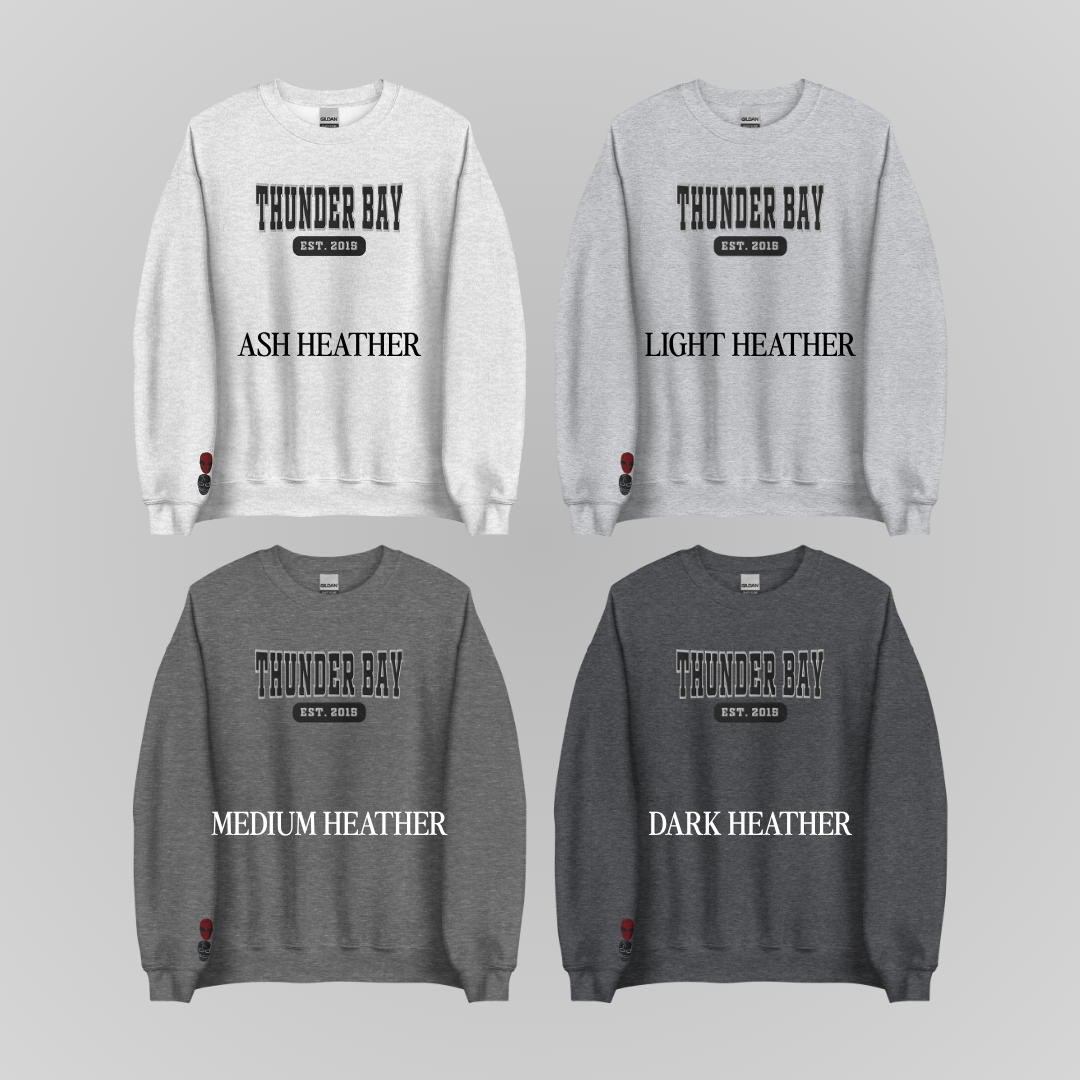 DEVIL'S NIGHT COLLEGIATE EMBROIDERED CREWNECKS *THUNDER BAY EDITION