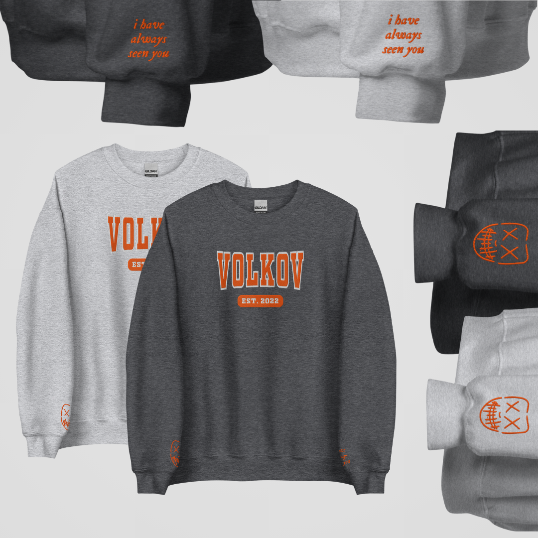COLLEGIATE EMBROIDERED CREWNECK *HEATHENS x LEGACY OF GODS EDITION