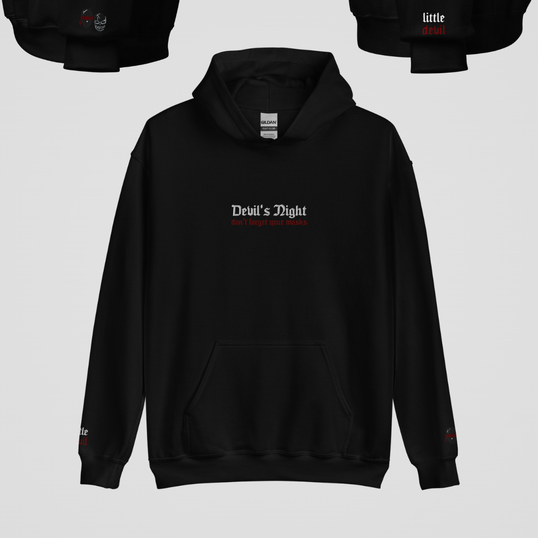 DEVIL'S NIGHT EMBROIDERED HOODIE