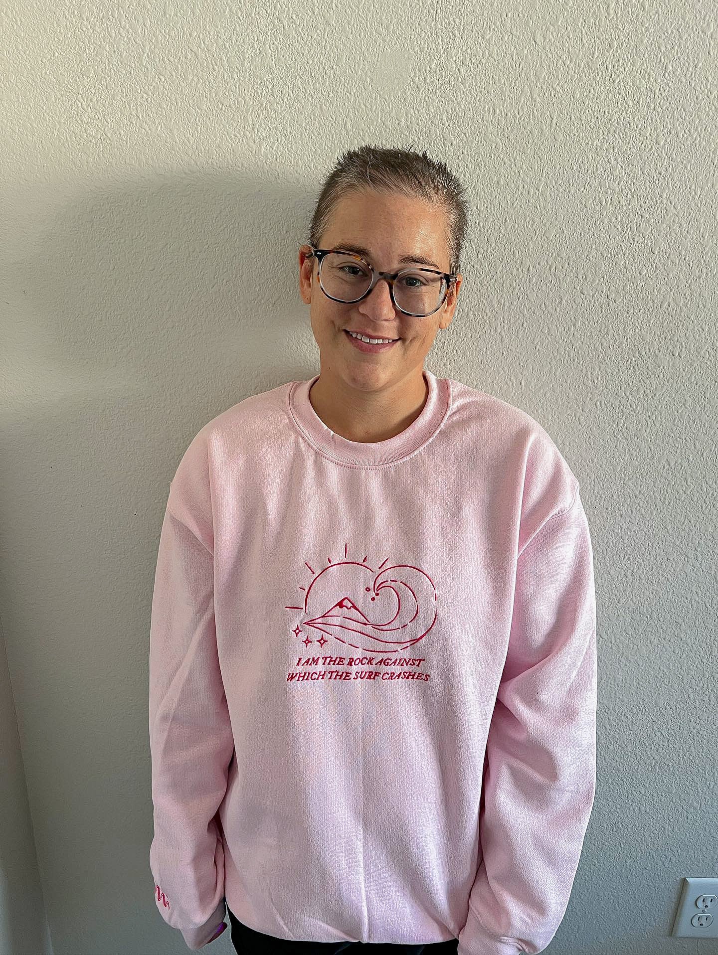 NOTHING CAN BREAK ME EMBROIDERED CREWNECK