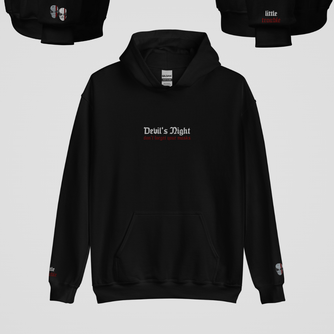 DEVIL'S NIGHT EMBROIDERED HOODIE