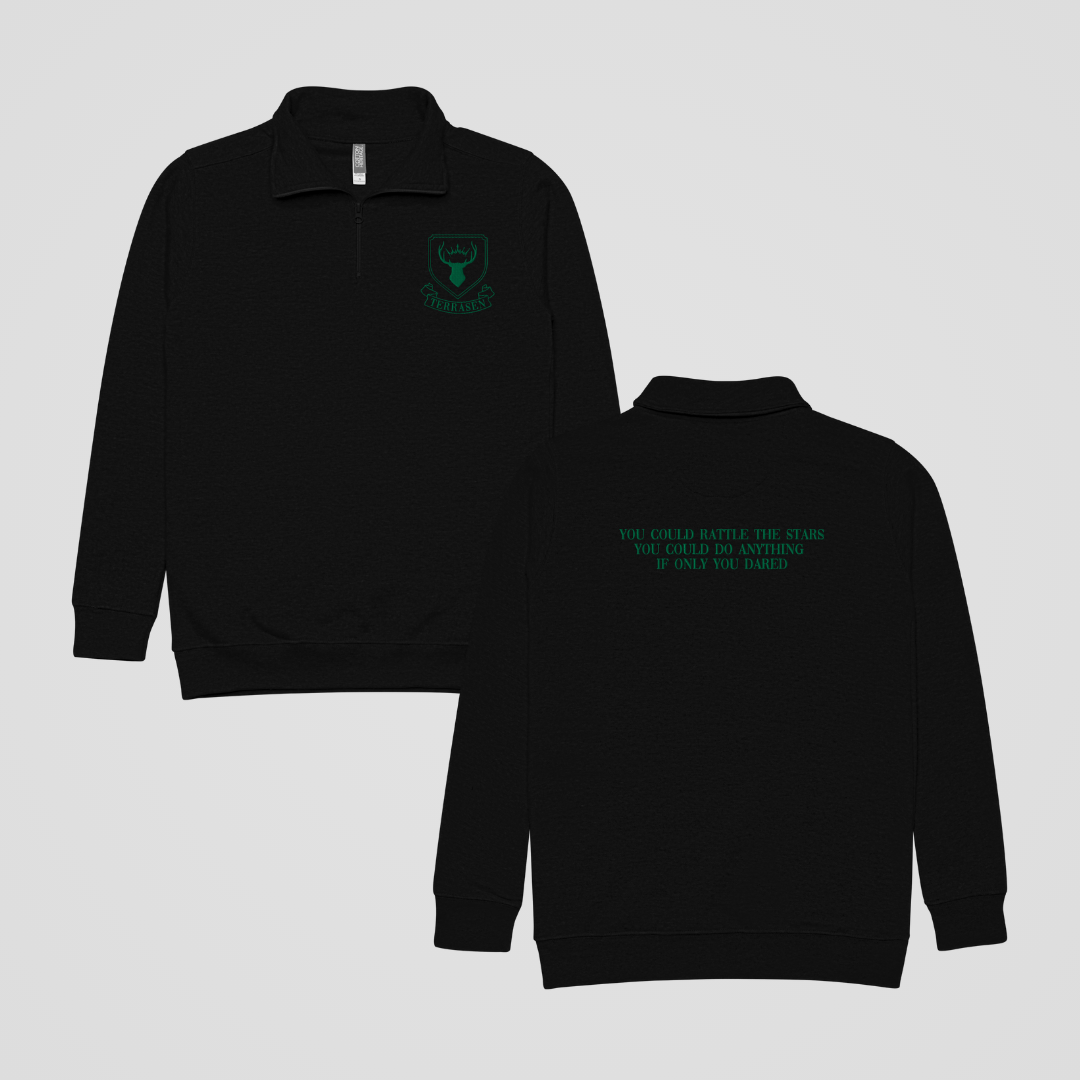 MAASVERSE LOCATIONS EMBROIDERED FLEECE QUARTER-ZIP JACKET