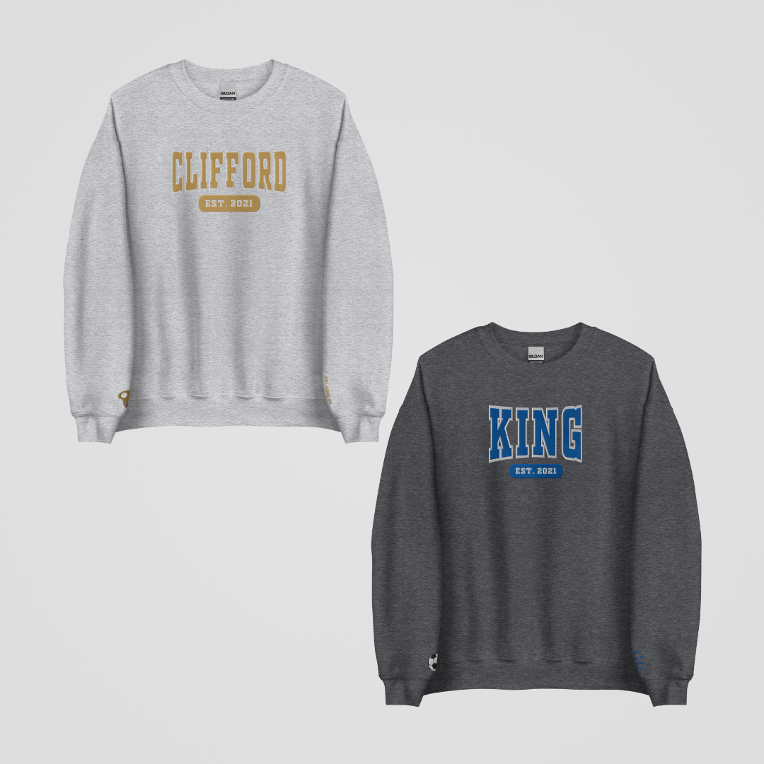 ROYAL ELITE COLLEGIATE EMBROIDERED CREWNECKS *LEVI x ASTRID EDITION