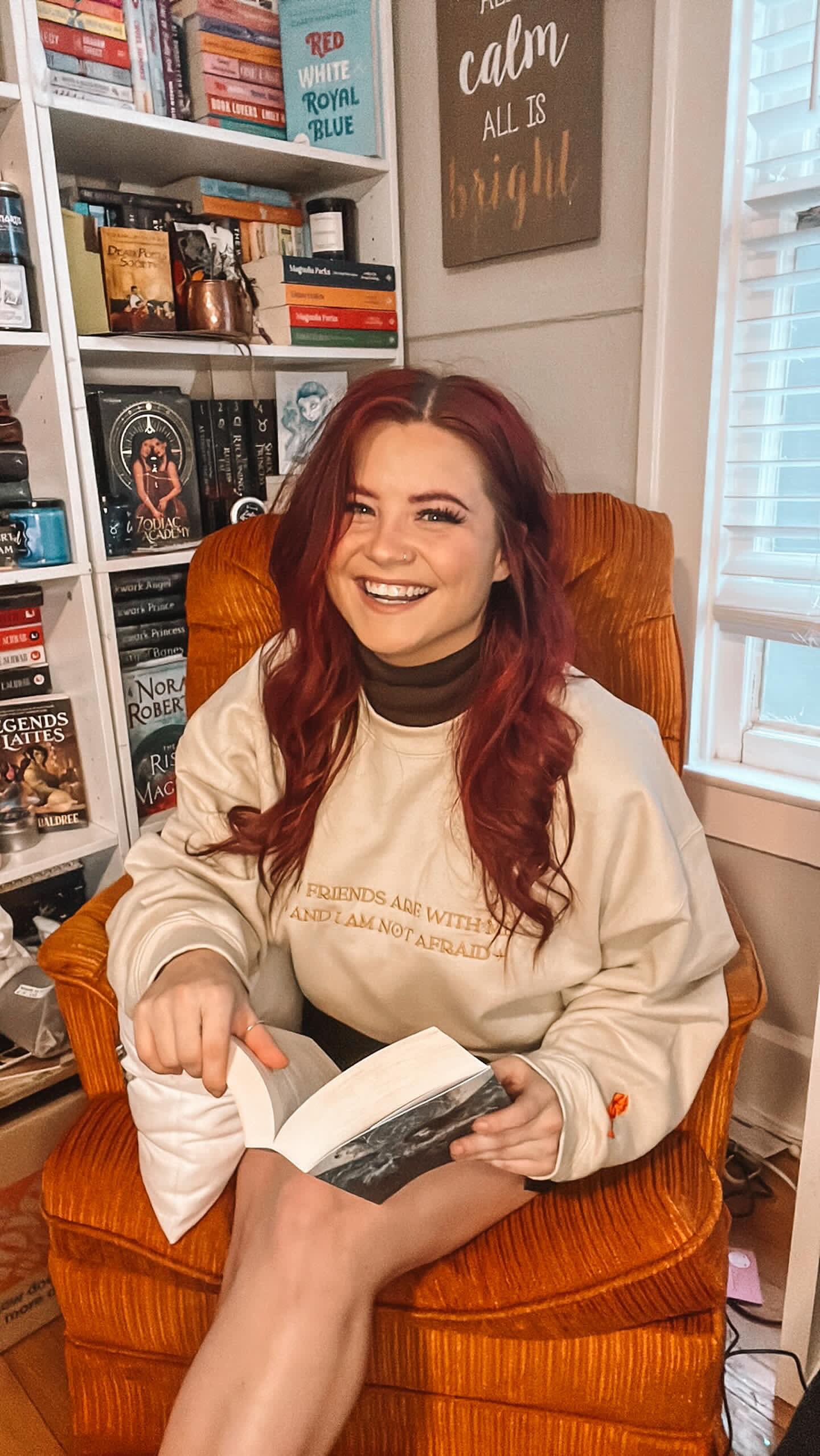 MY FRIENDS ARE WITH ME EMBROIDERED CREWNECK