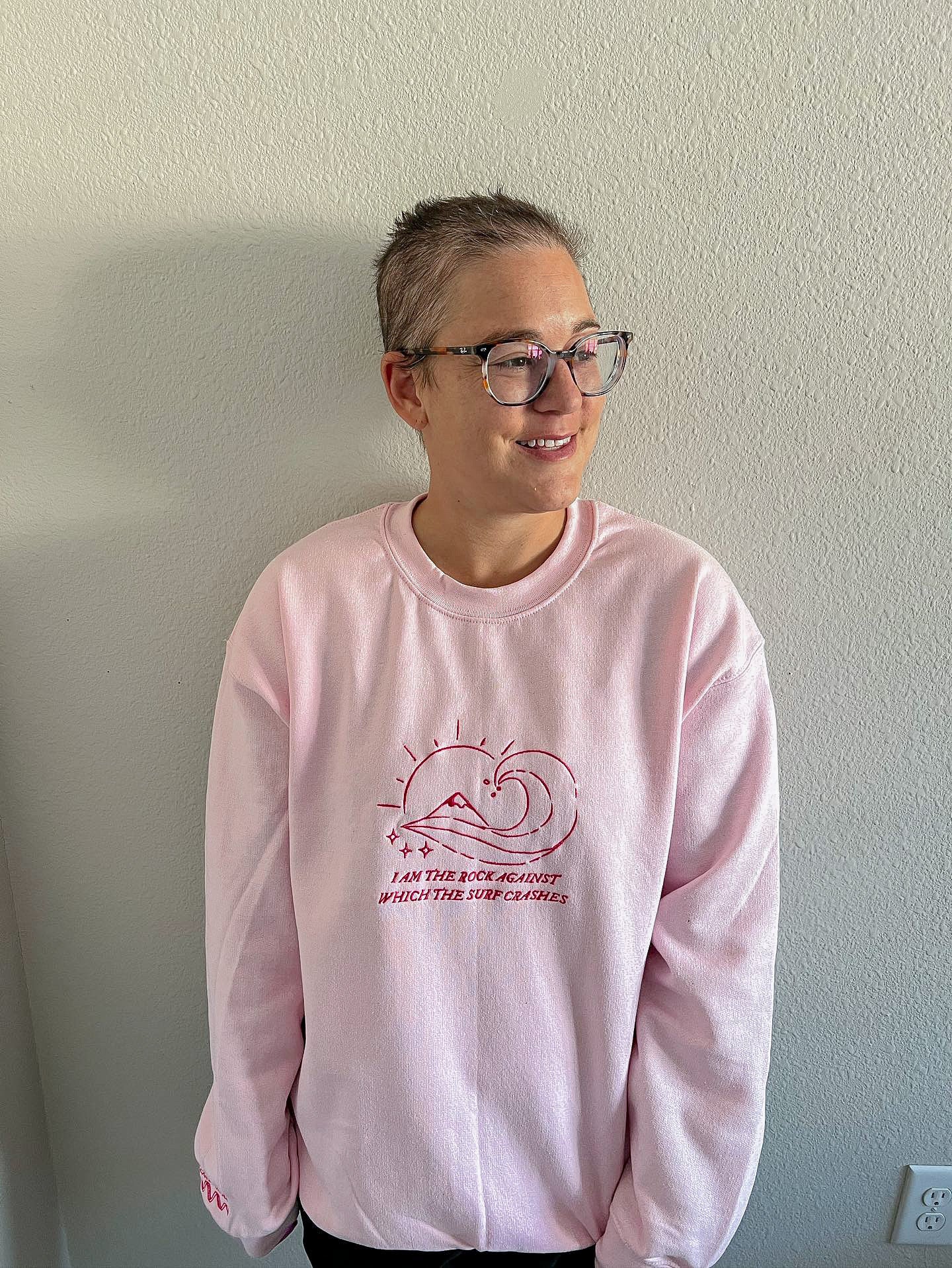 NOTHING CAN BREAK ME EMBROIDERED CREWNECK