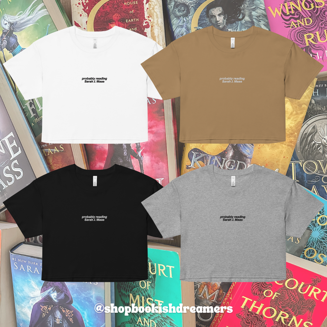 PROBABLY READING SJM EMBROIDERED CROP TEE