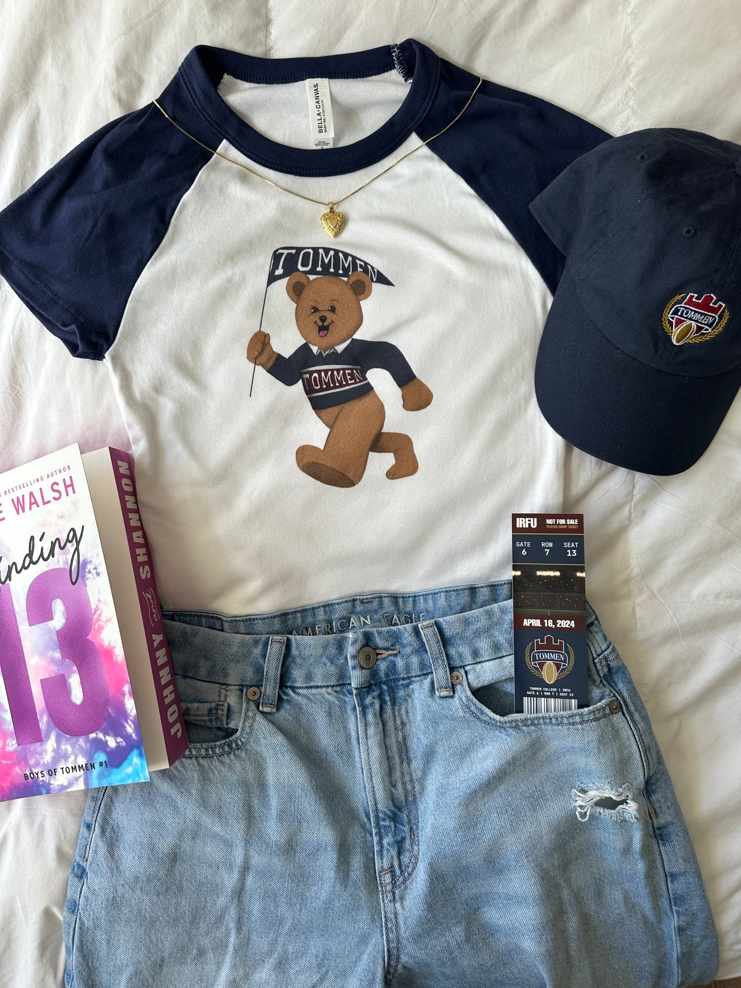 TOMMEN BEAR RAGLAN BABY TEE