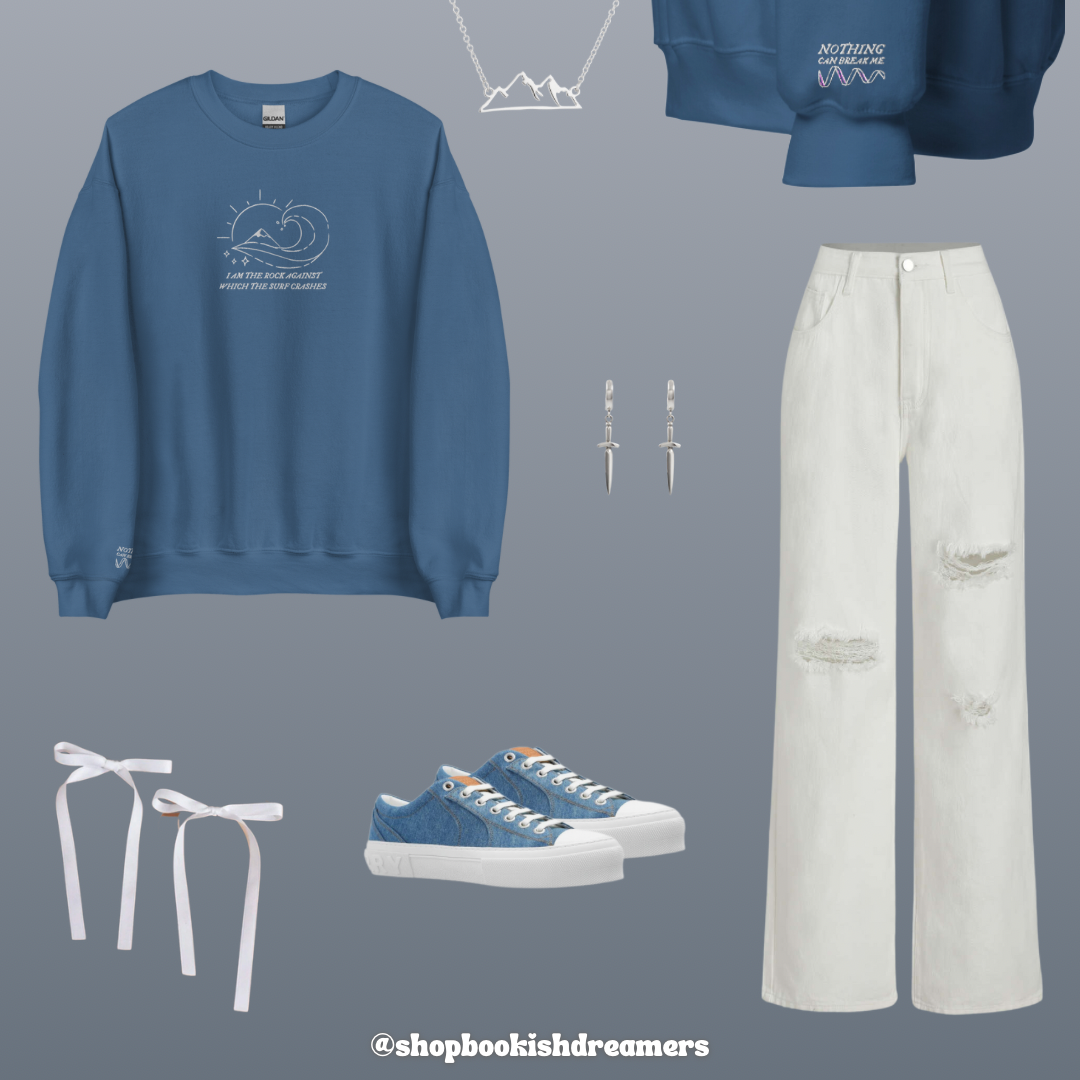 NOTHING CAN BREAK ME EMBROIDERED CREWNECK