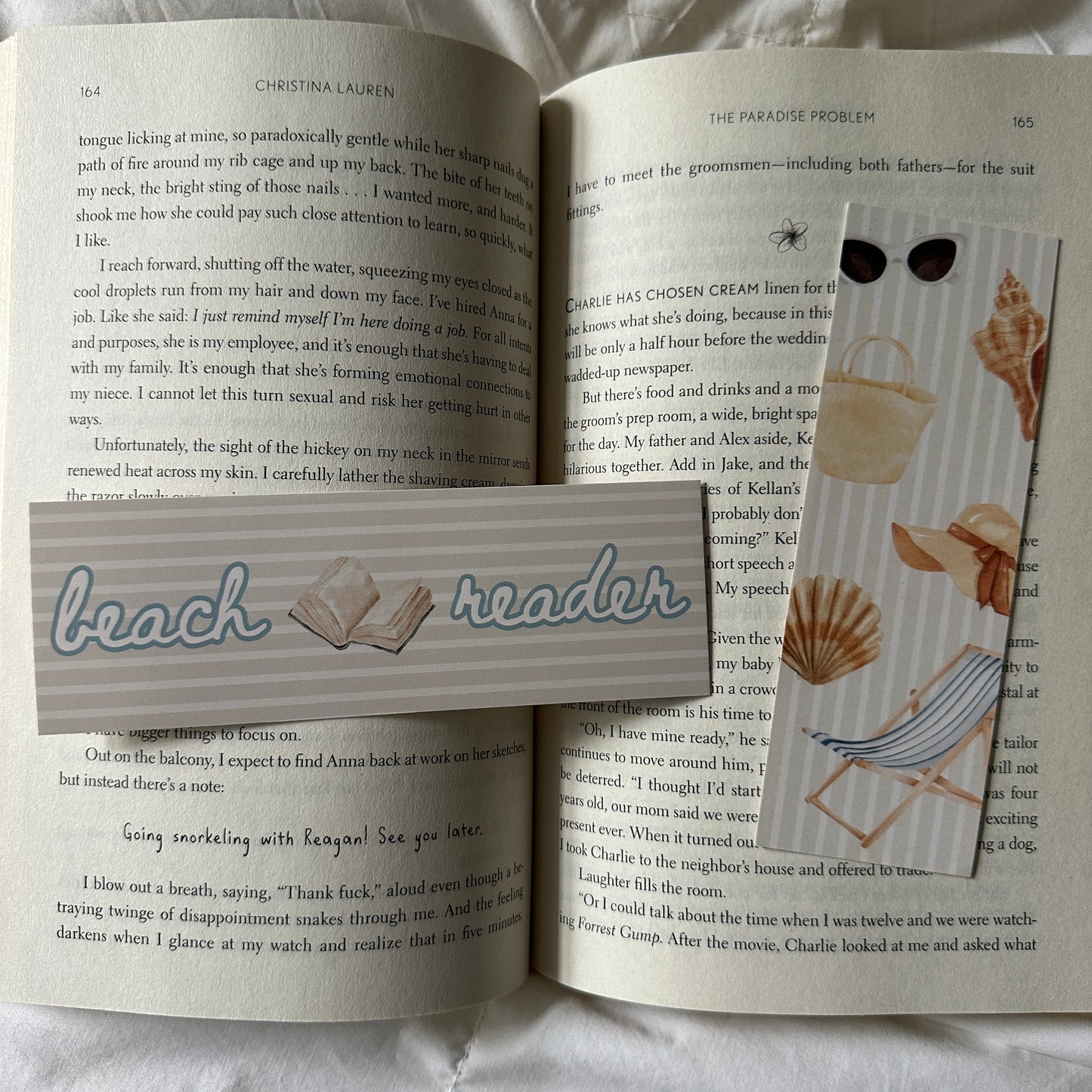 BEACH READER BOOKMARK
