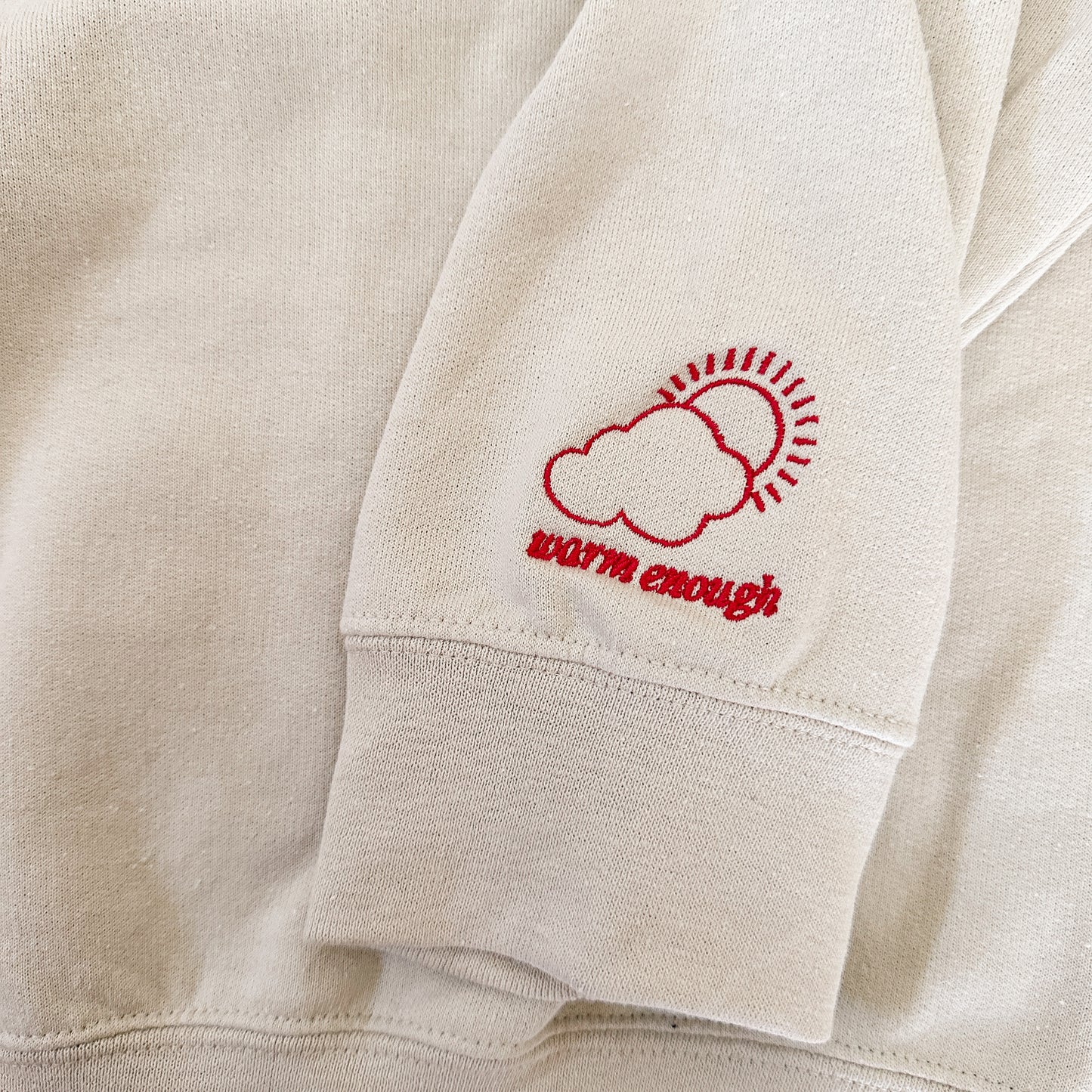 HOW'S THE WEATHER EMBROIDERED CREWNECK