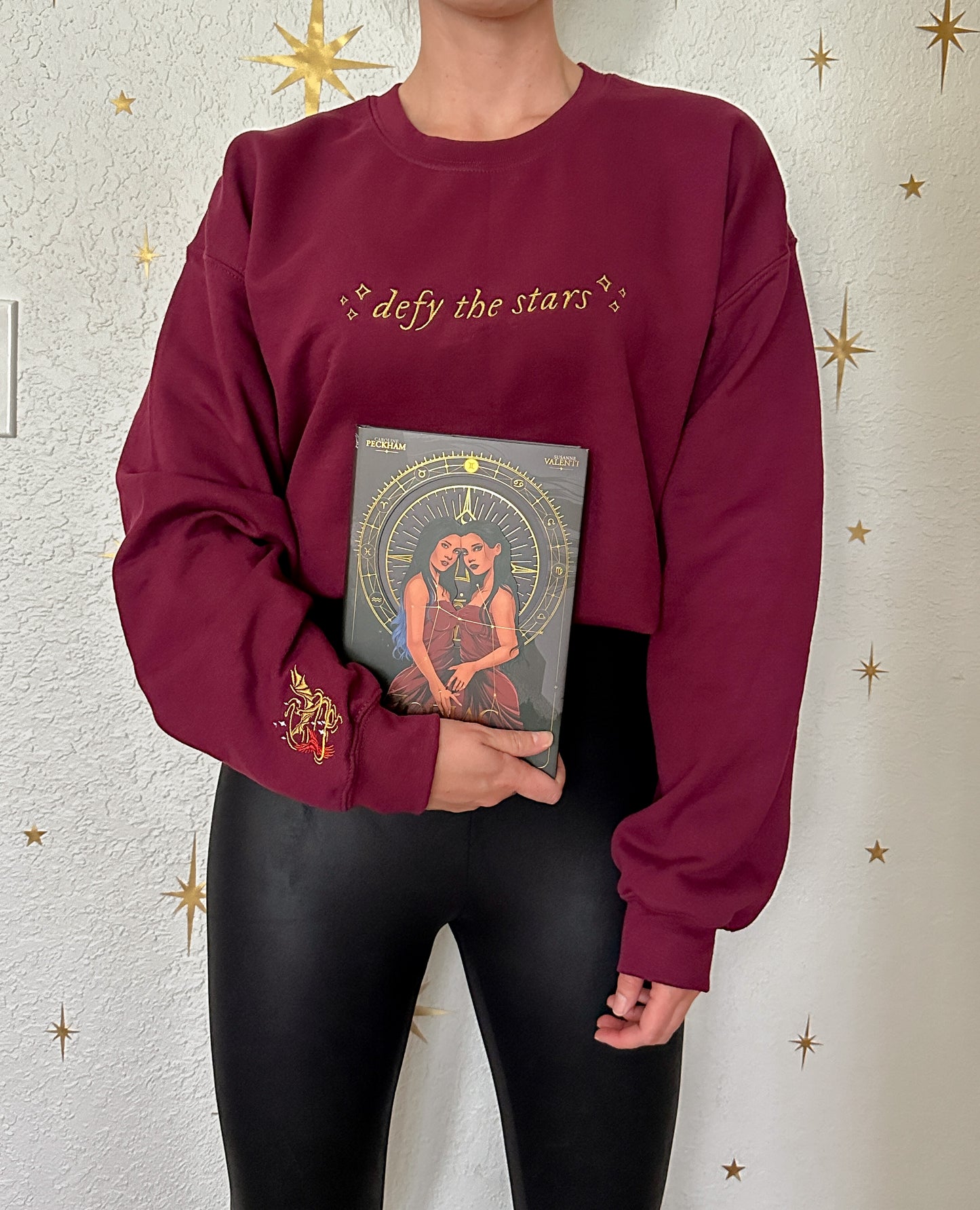 DEFY THE STARS EMBROIDERED CREWNECK