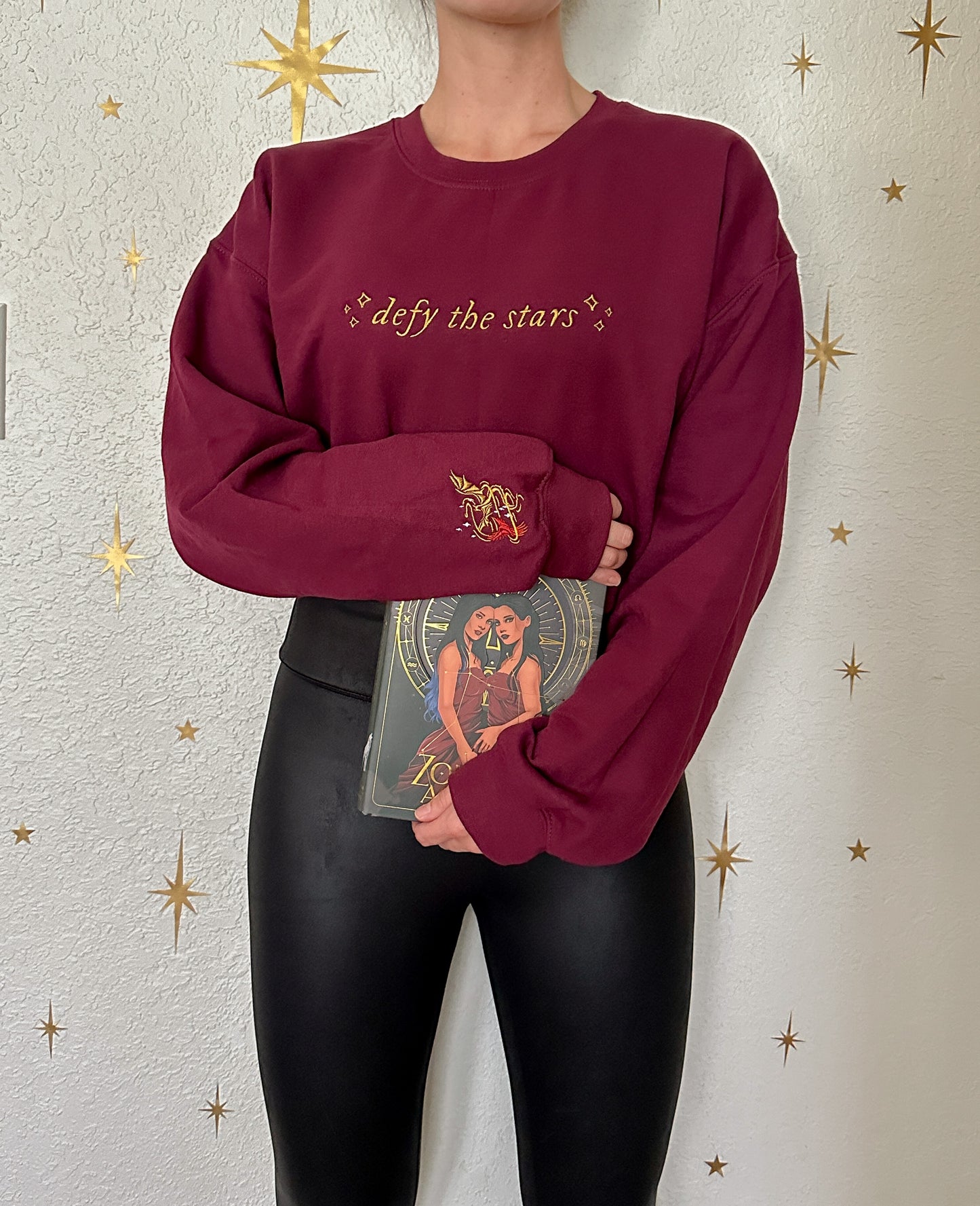 DEFY THE STARS EMBROIDERED CREWNECK