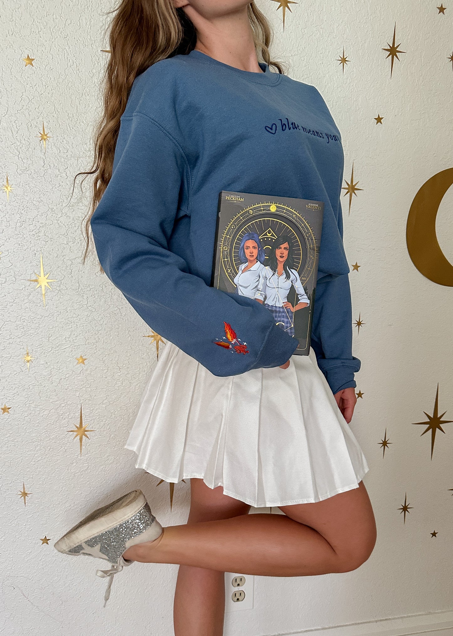 BLUE MEANS YOU EMBROIDERED CREWNECK