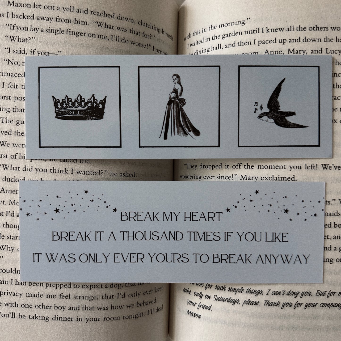 BREAK MY HEART BOOKMARK
