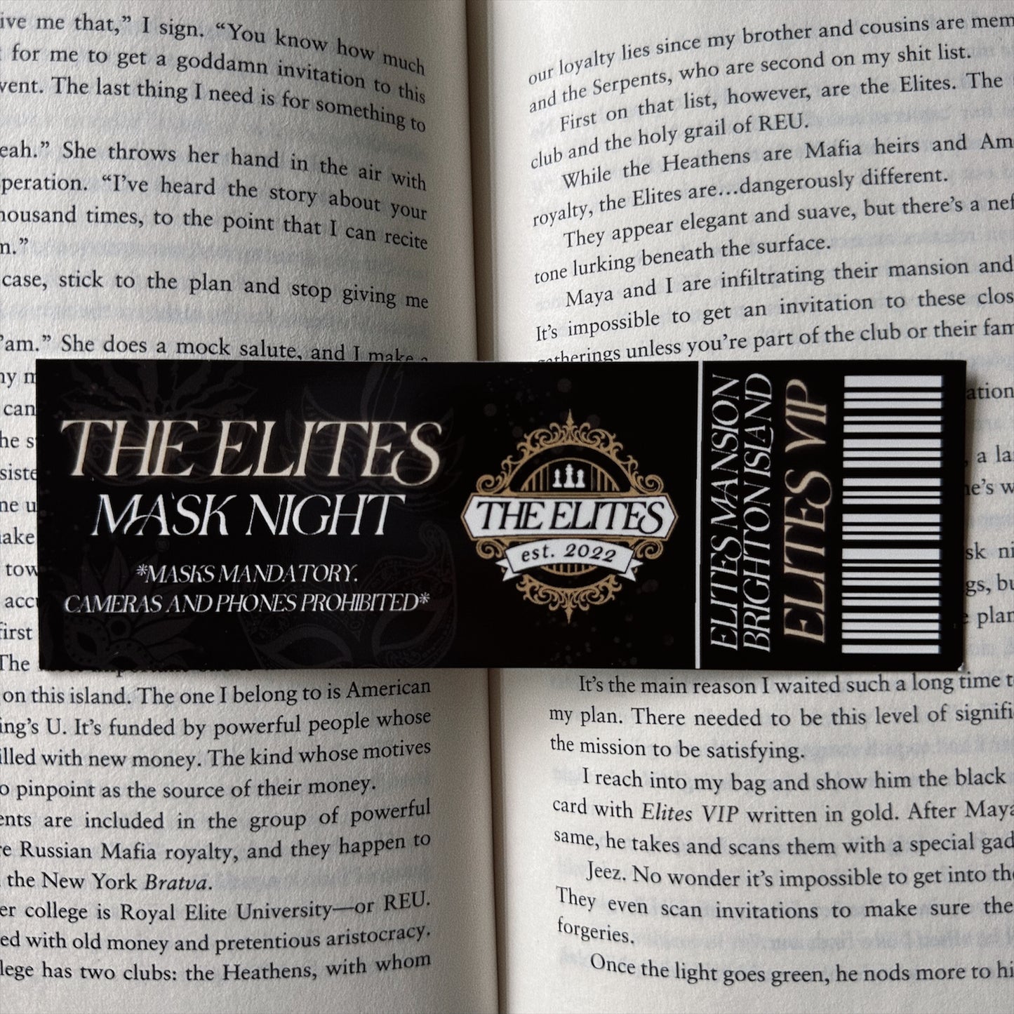 THE ELITES MASK NIGHT TICKET BOOKMARK