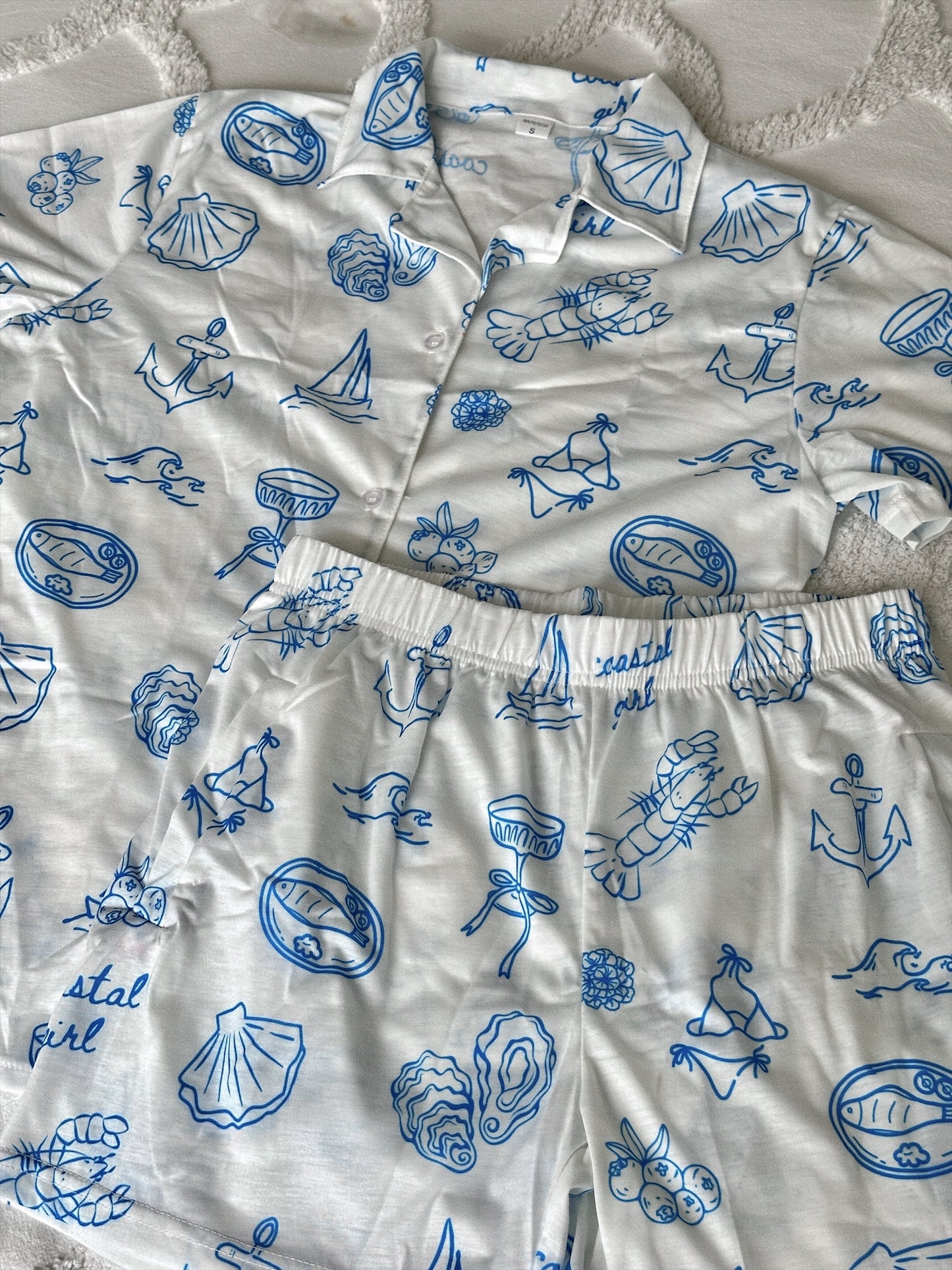 COASTAL GIRL PAJAMA SHORTS SETS