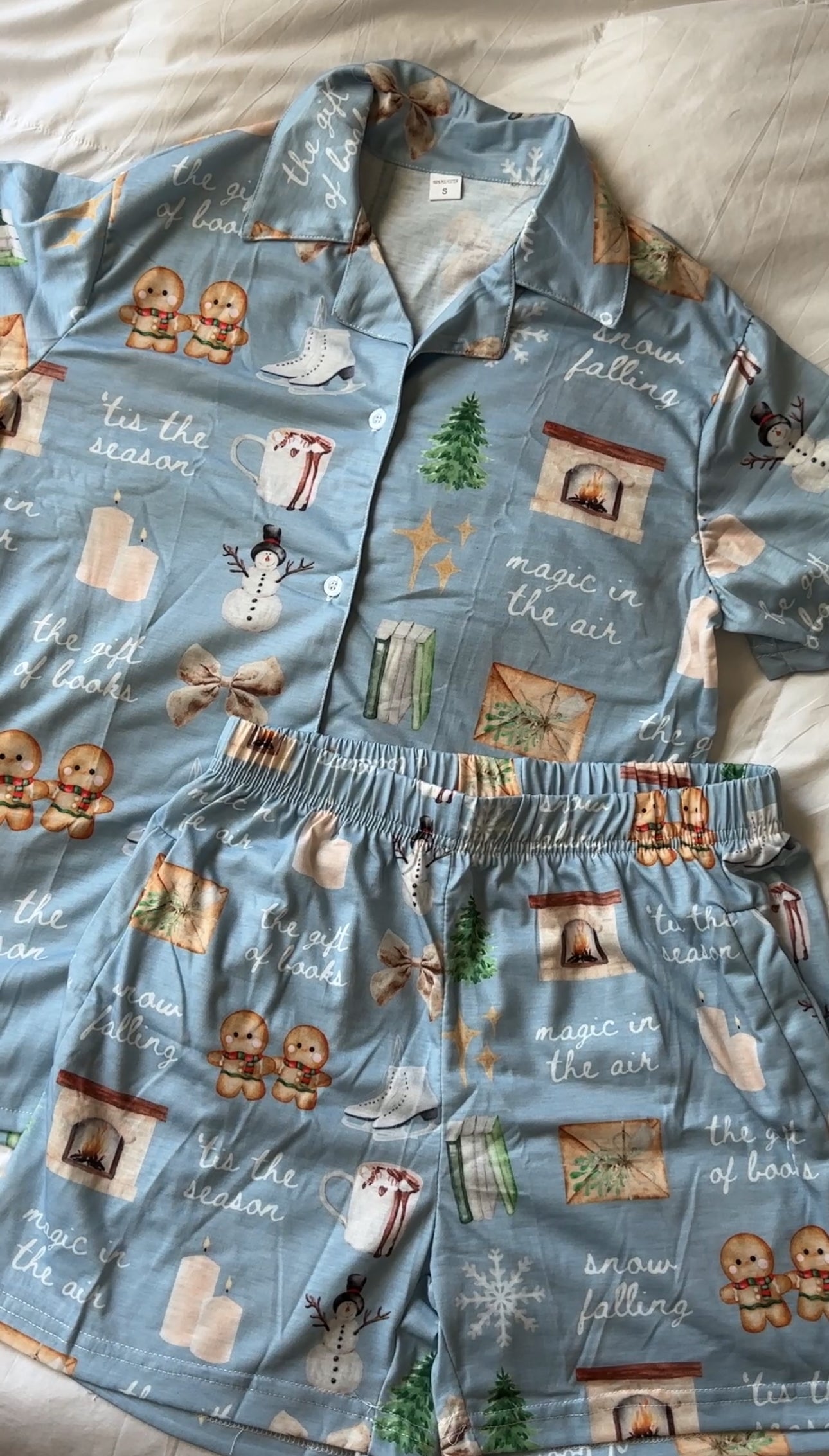 BOOKISH GIRL WINTER PAJAMA SHORTS SET