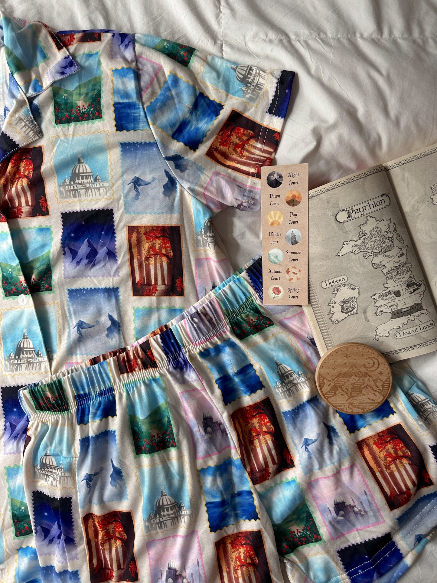 ACOTAR COURT STAMPS PAJAMA SHORTS SET