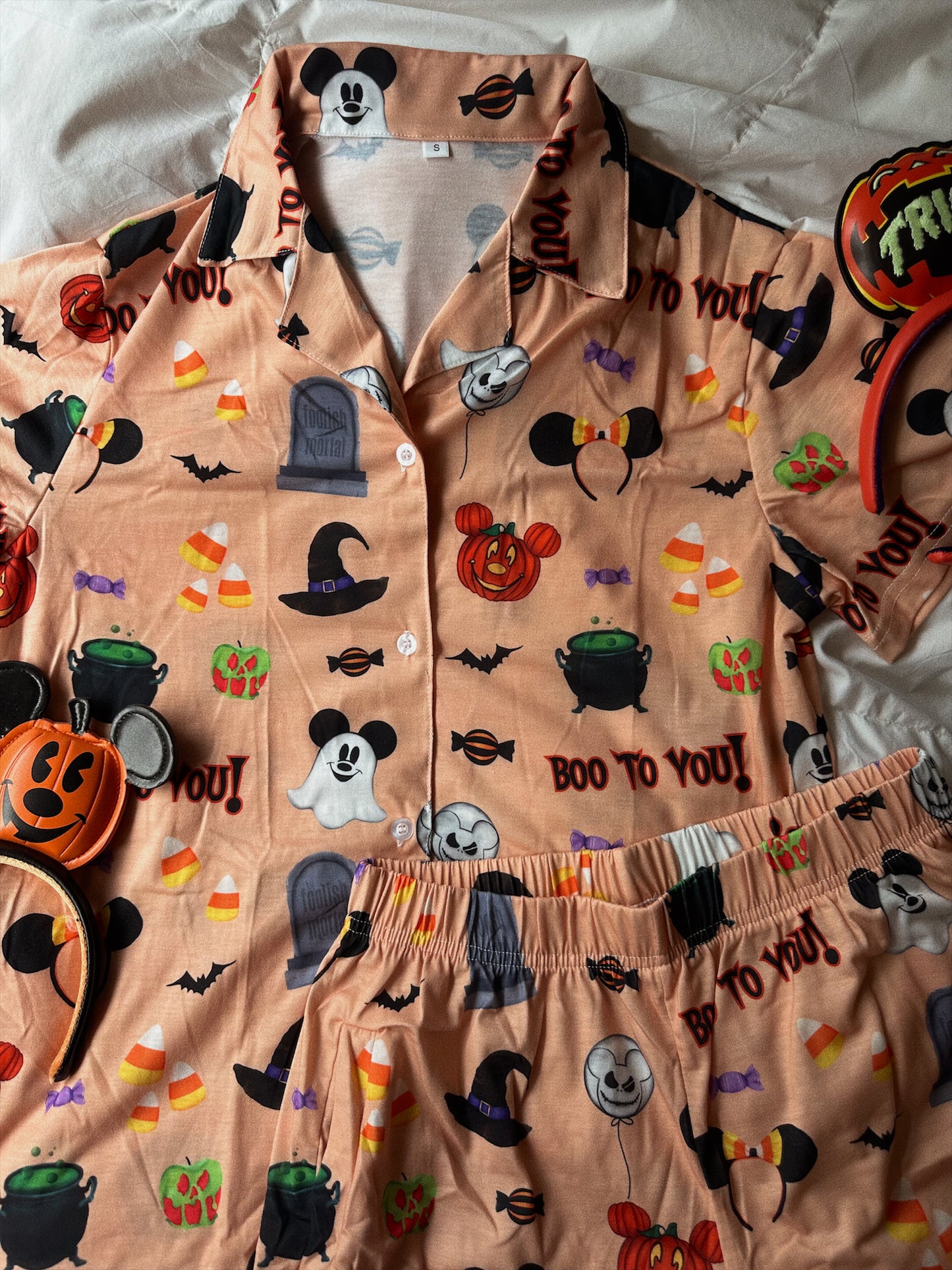 BOO TO YOU HALLOWEEN PAJAMA SHORTS SET