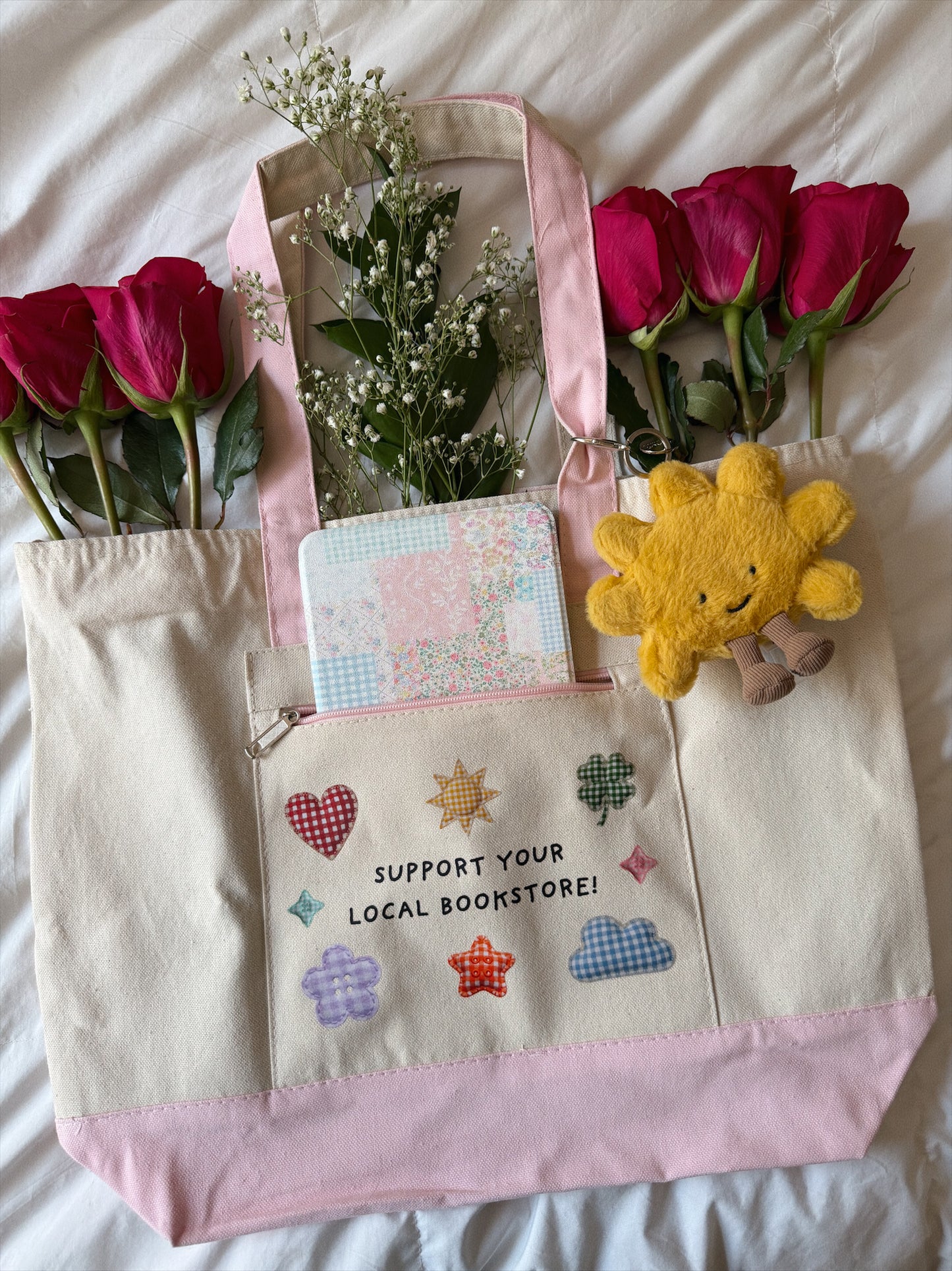 SUPPORT YOUR LOCAL❤ ZIPPERED TOTE BAG