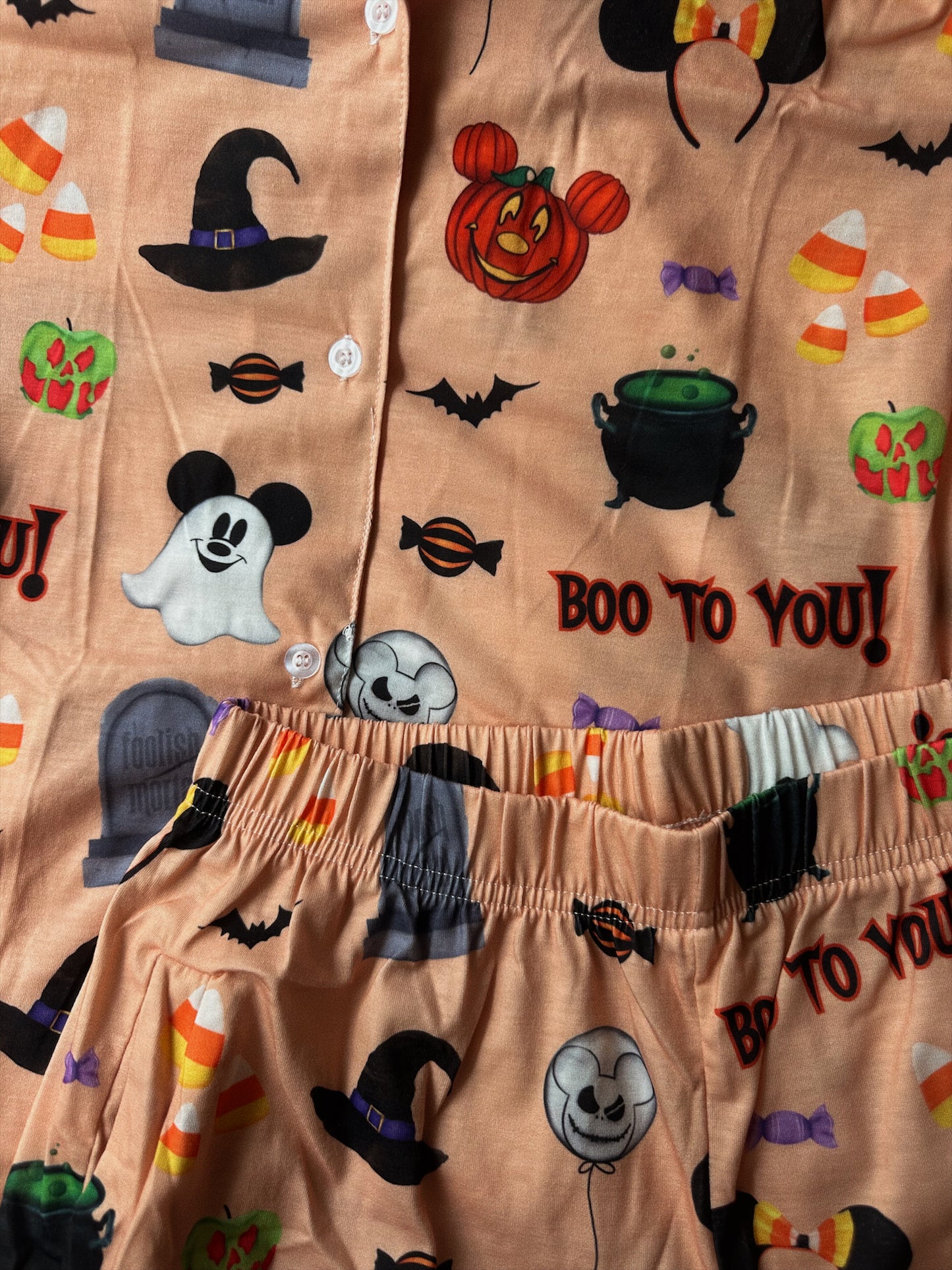 BOO TO YOU HALLOWEEN PAJAMA SHORTS SET