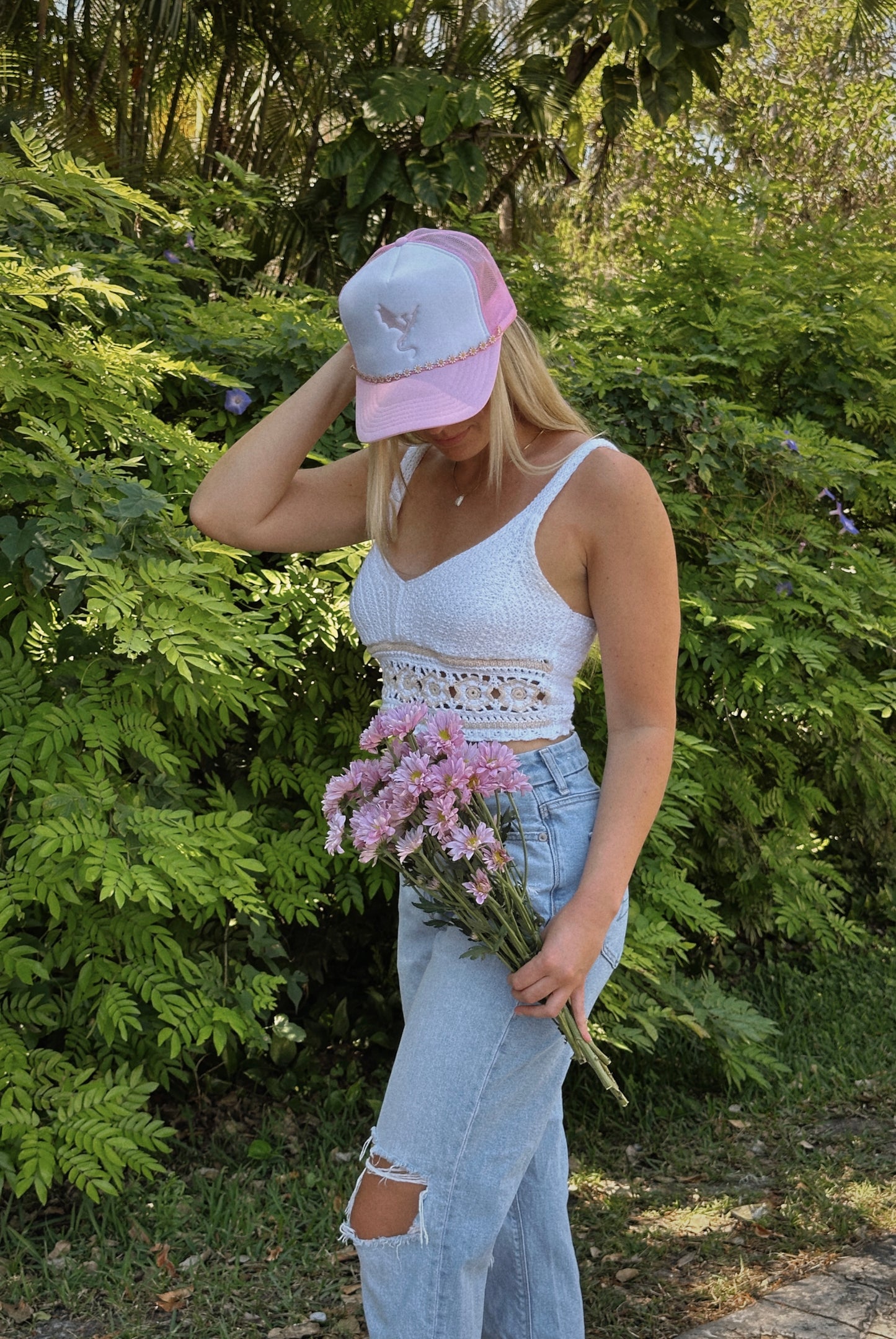 THE FLOWER-LOVING WYVERN TRUCKER HAT