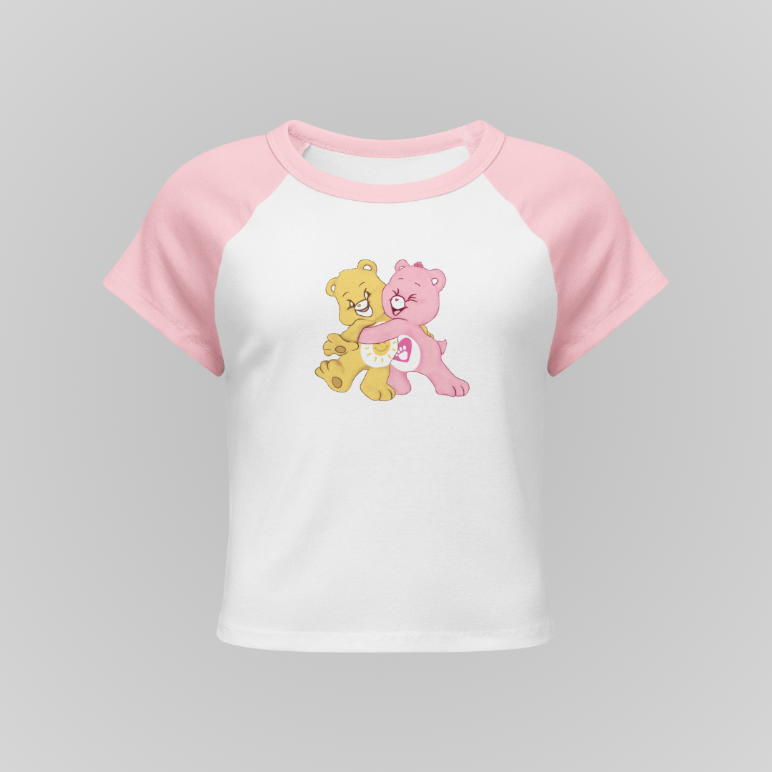 GER & CLAIRE BEAR RAGLAN BABY TEE