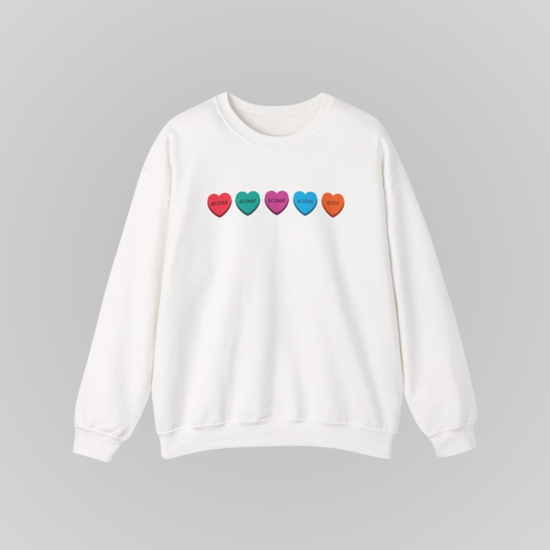 ACOTAR CONVERSATION HEARTS CREWNECK