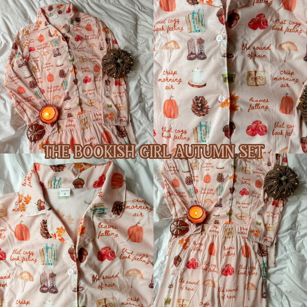 BOOKISH GIRL AUTUMN PAJAMA PANTS SET