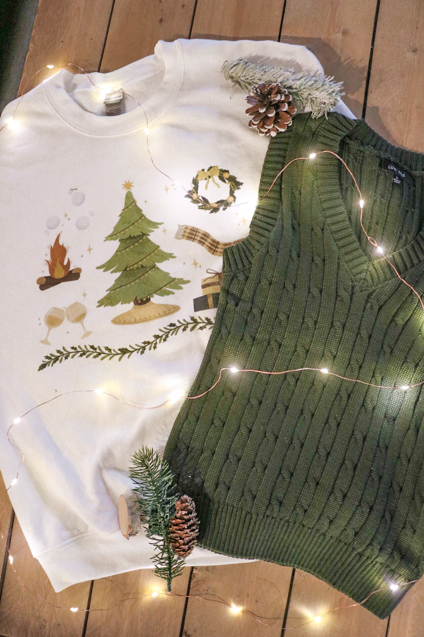 LADY OF WINTER SWEATER VEST IN EVERGREEN