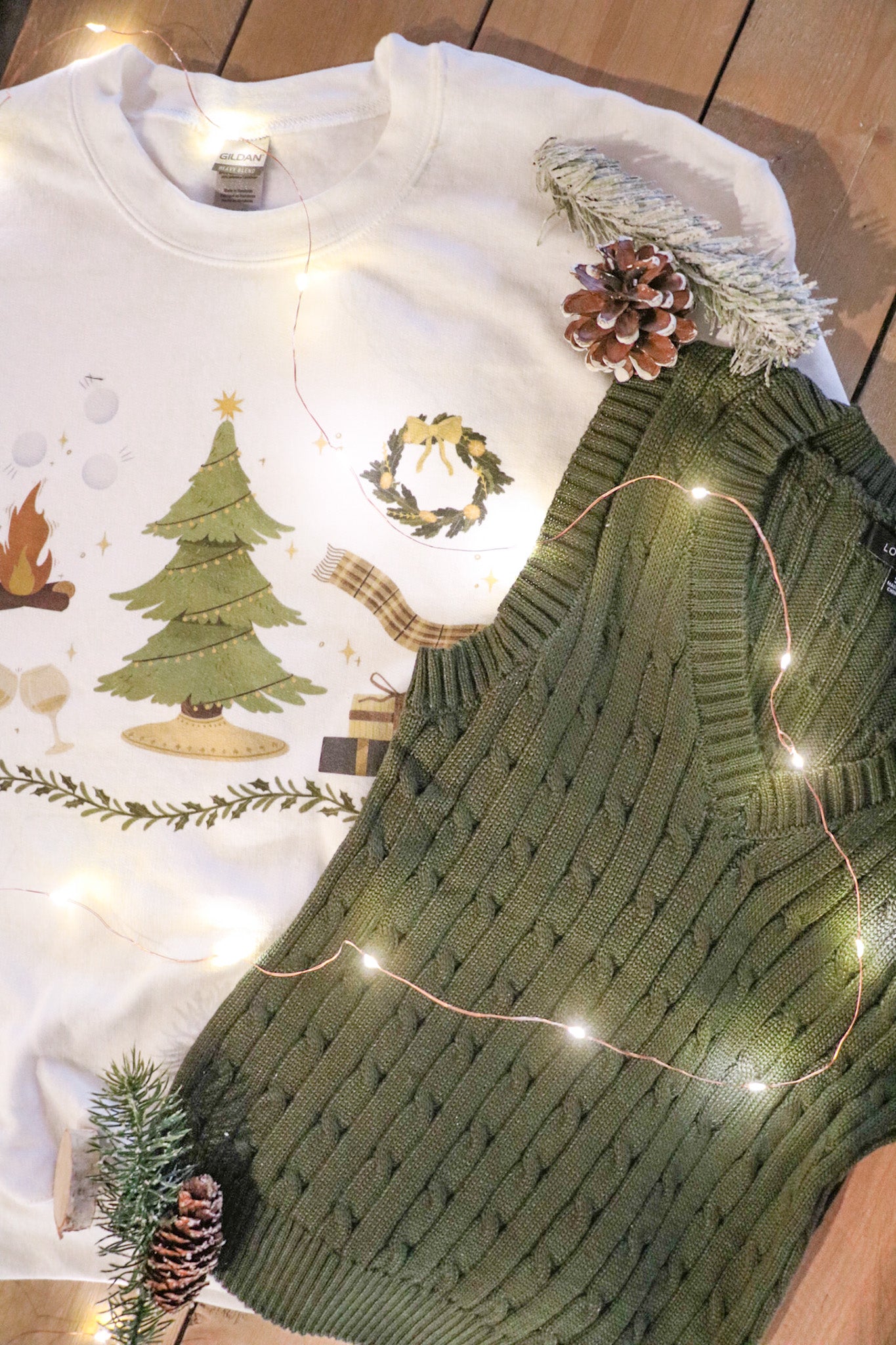 LADY OF WINTER SWEATER VEST IN EVERGREEN