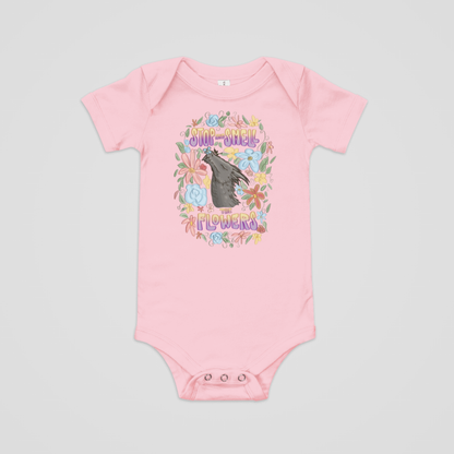 SMELL THE FLOWERS BABY ONESIE