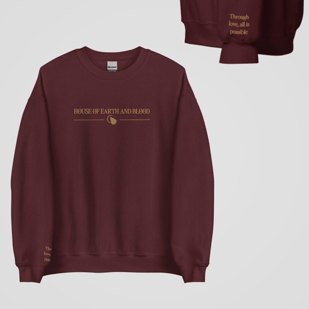 SARAH J MAAS BOOKS EMBROIDERED CREWNECKS