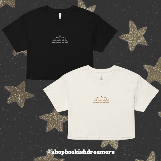 TO THE READERS EMBROIDERED CROP TEE