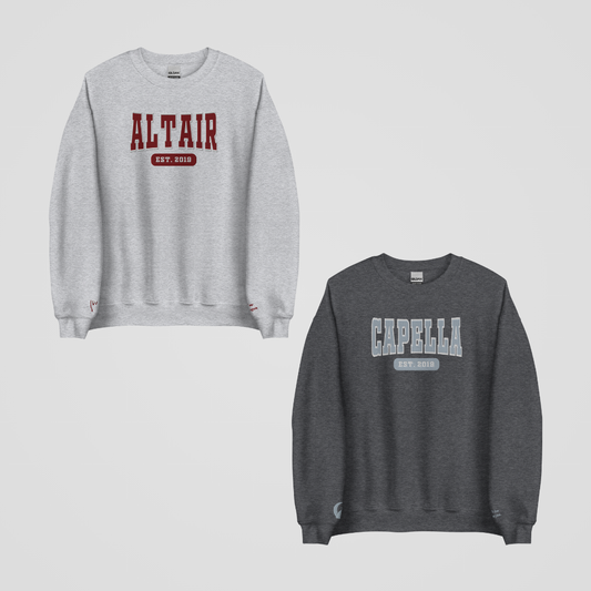 ZODIAC ACADEMY COLLEGIATE EMBROIDERED CREWNECKS *SETH x CALEB EDITION