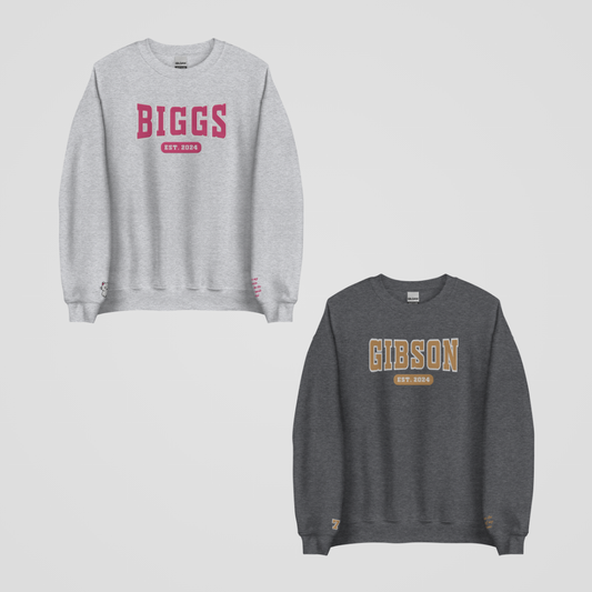 TOMMEN COLLEGIATE EMBROIDERED CREWNECKS *GIBSIE x CLAIRE EDITION